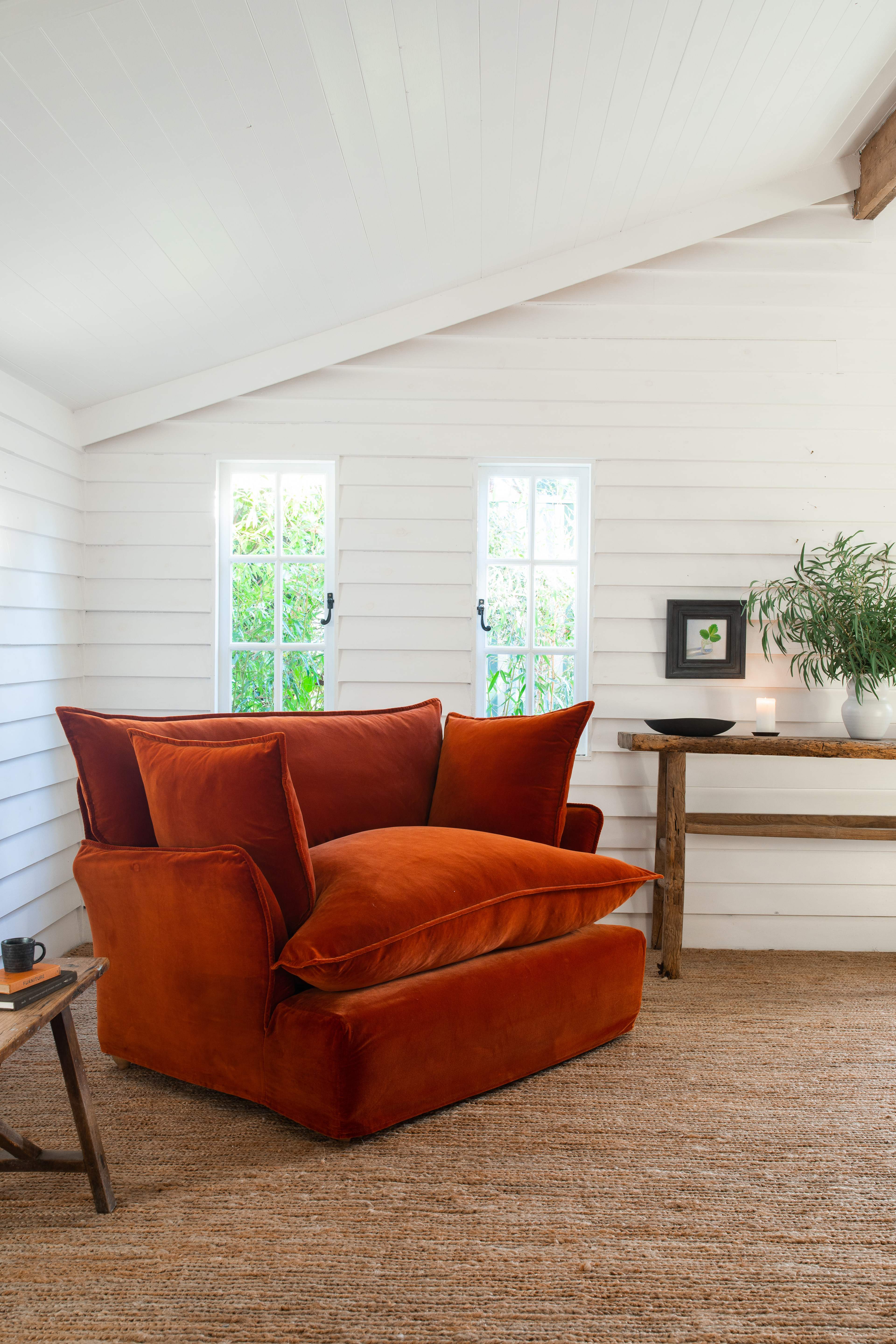 Paprika Velvet - Song Short Pillow Edge Love Seat