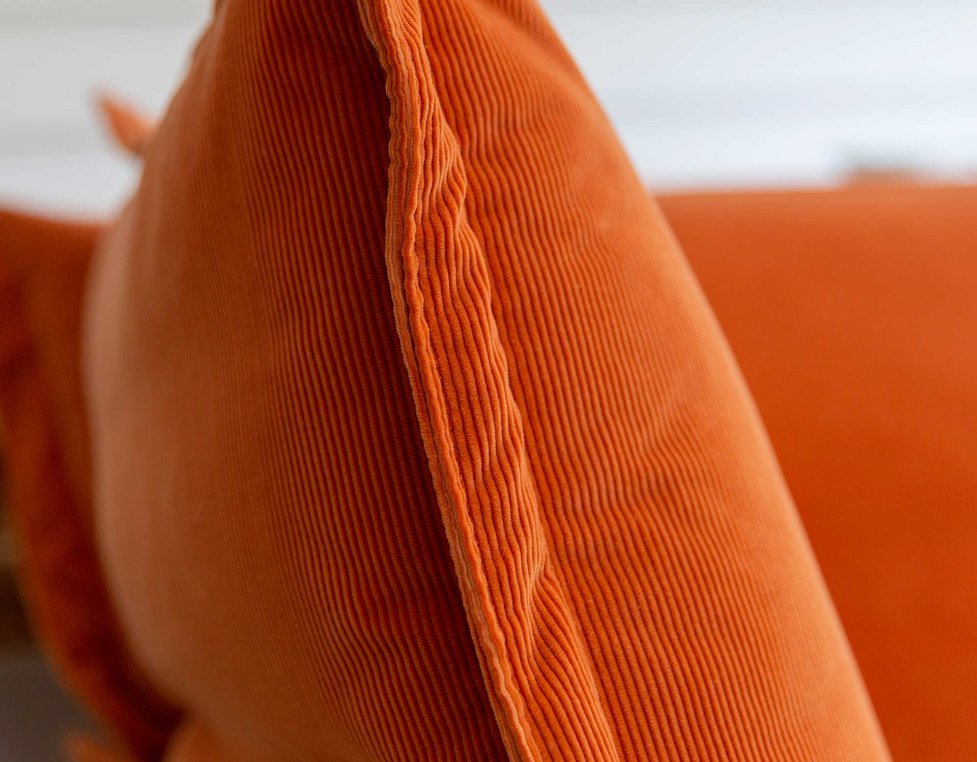 Burnt Orange Corduroy - Song Pillow Edge 2x3 Corner Sofa