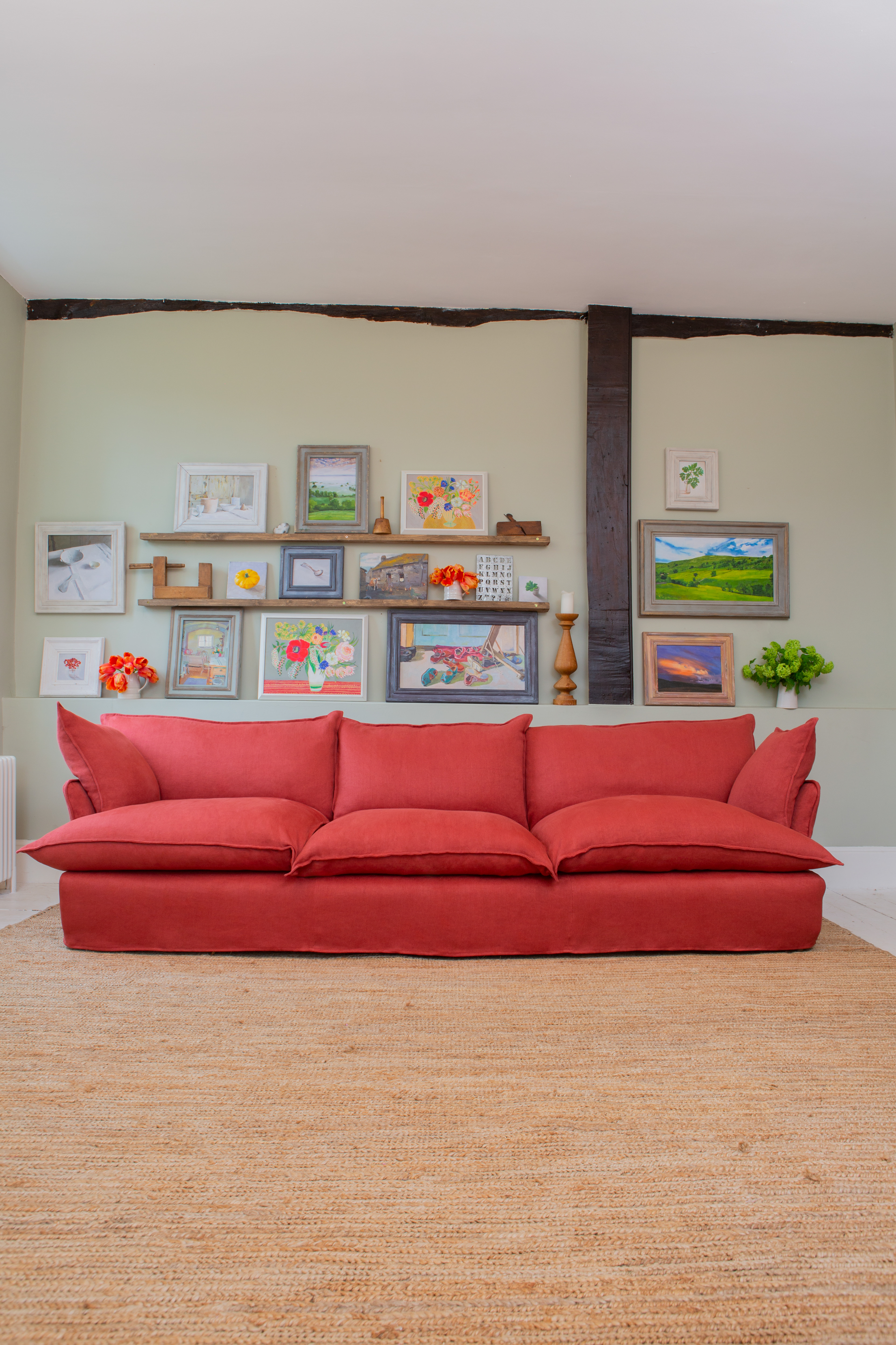 Ruby 100% Linen - Song Short Pillow Edge Large Sofa