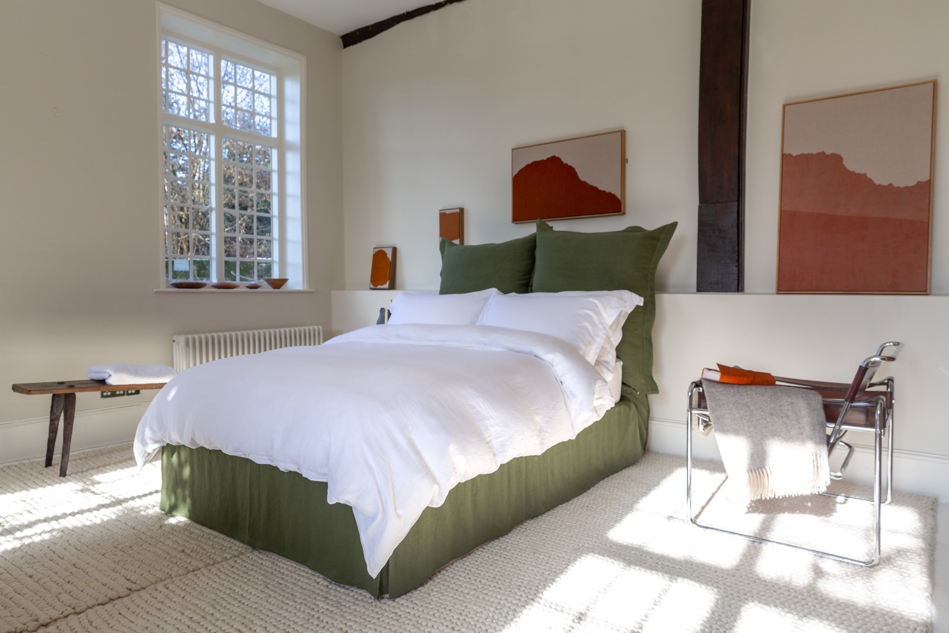Malachite 100% Linen - Song Pillow Edge Headboard & Valance