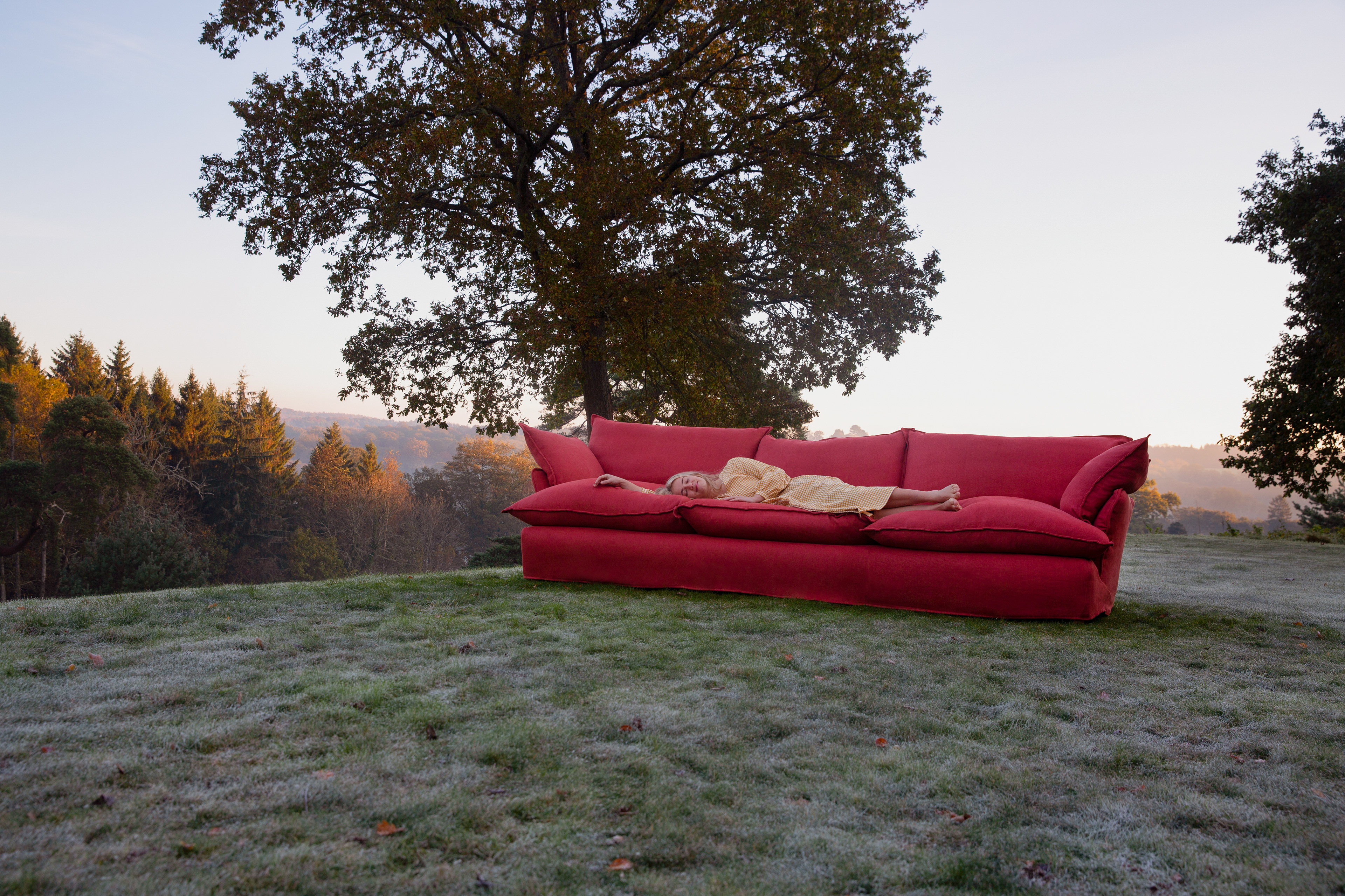 Ruby 100% Linen - Song Short Pillow Edge Large Sofa
