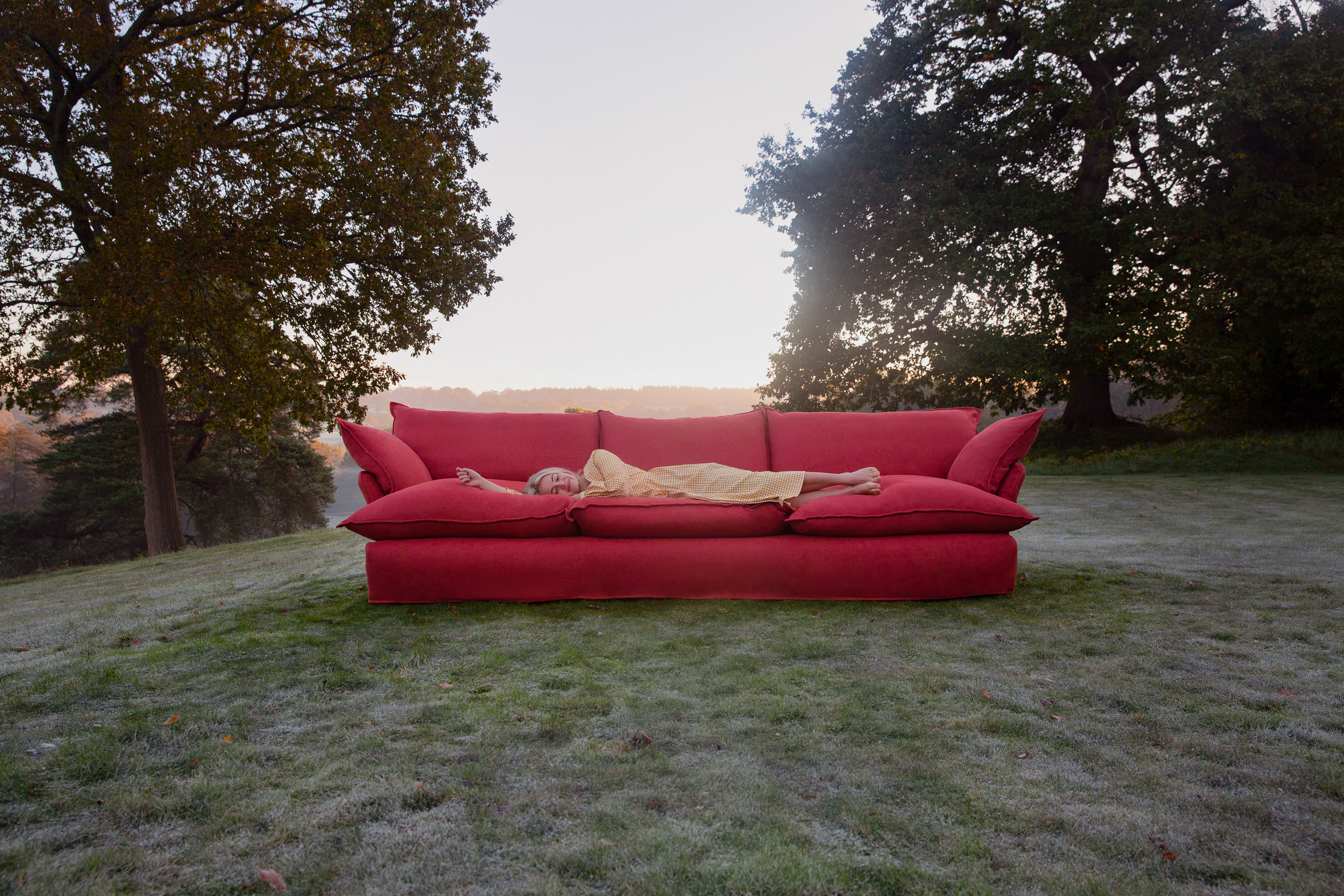 Ruby 100% Linen - Song Short Pillow Edge Large Sofa