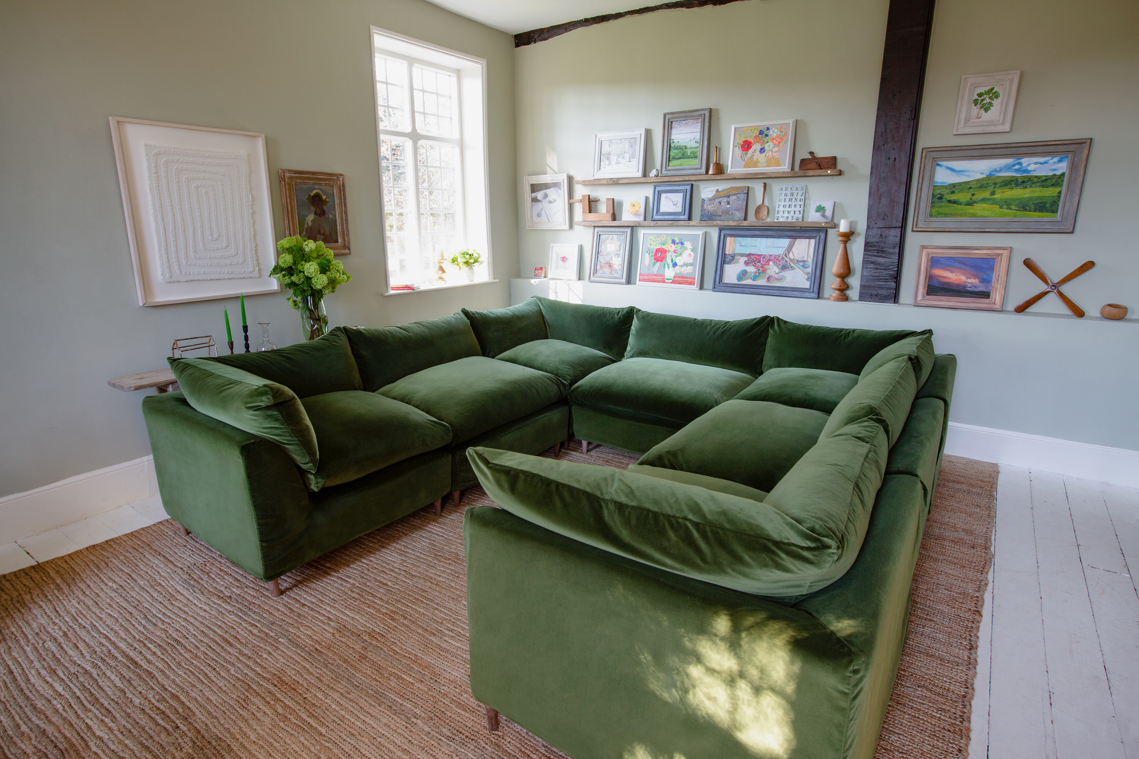 Tarragon Velvet - U-Shape Orlando Sofa