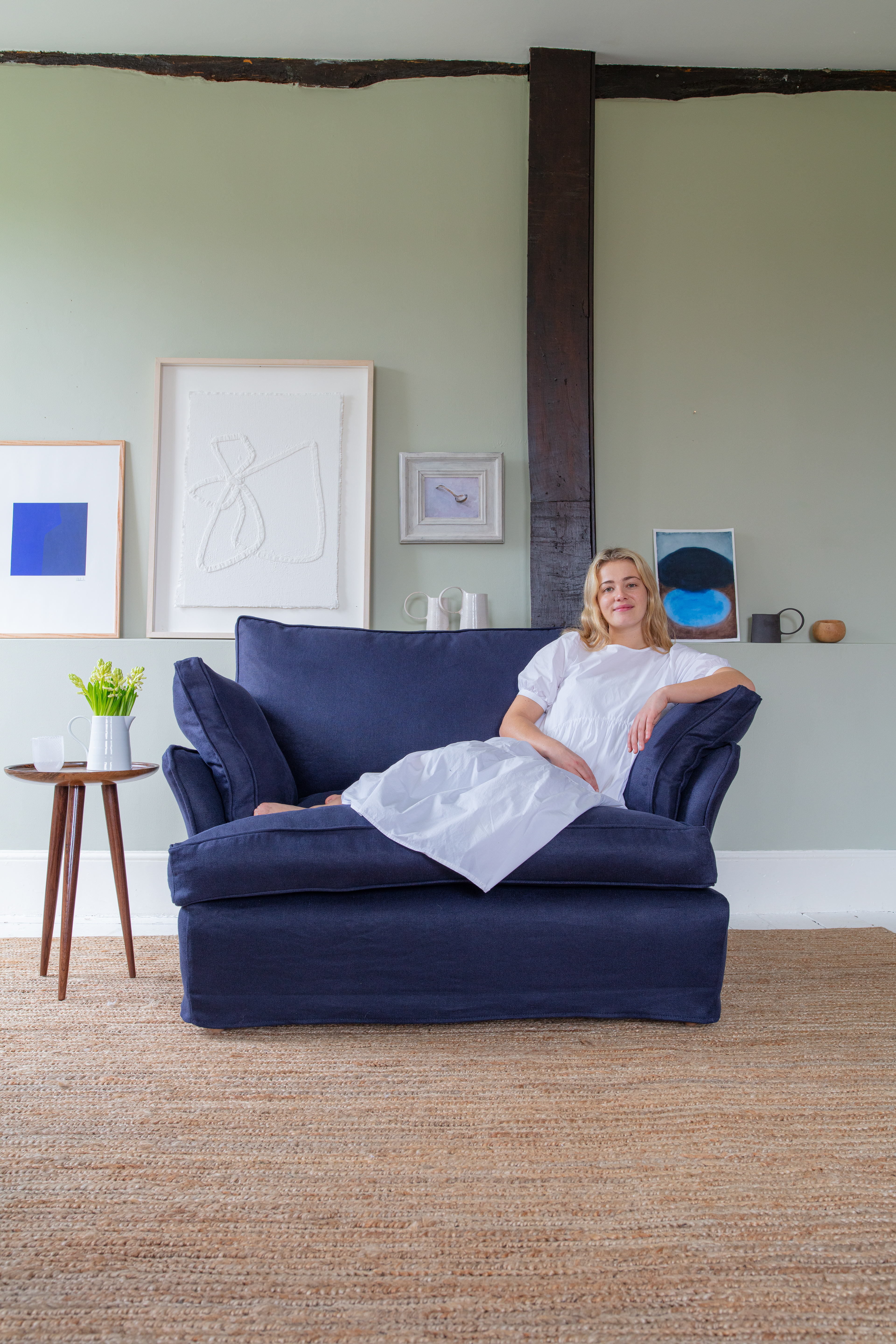 Obsidian 100% Linen - Otter Box Edge Love Seat