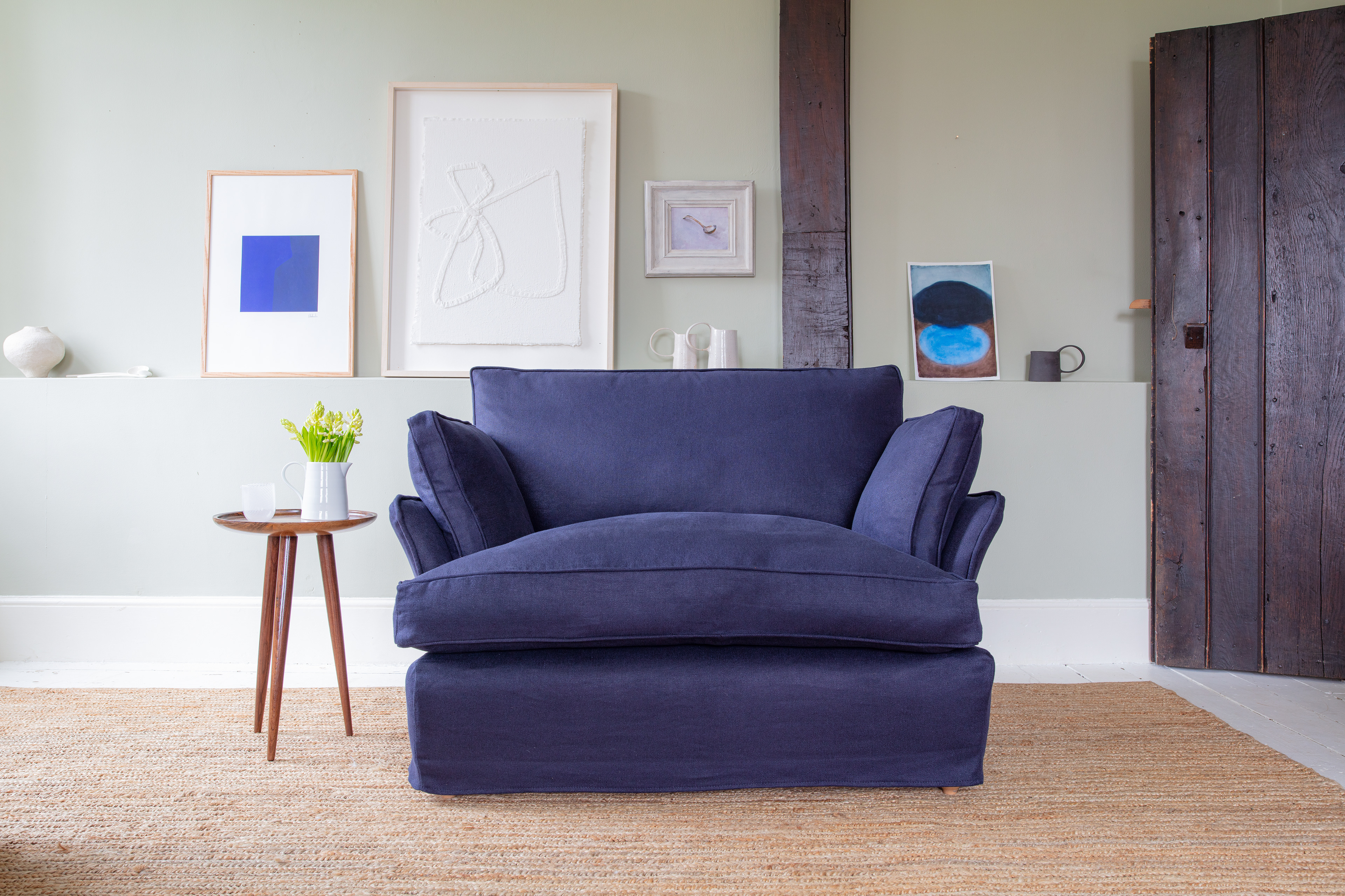 Obsidian 100% Linen - Otter Box Edge Love Seat