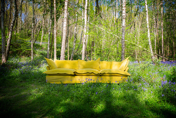 Citrine 100% Linen - Song Pillow Edge Large Sofa