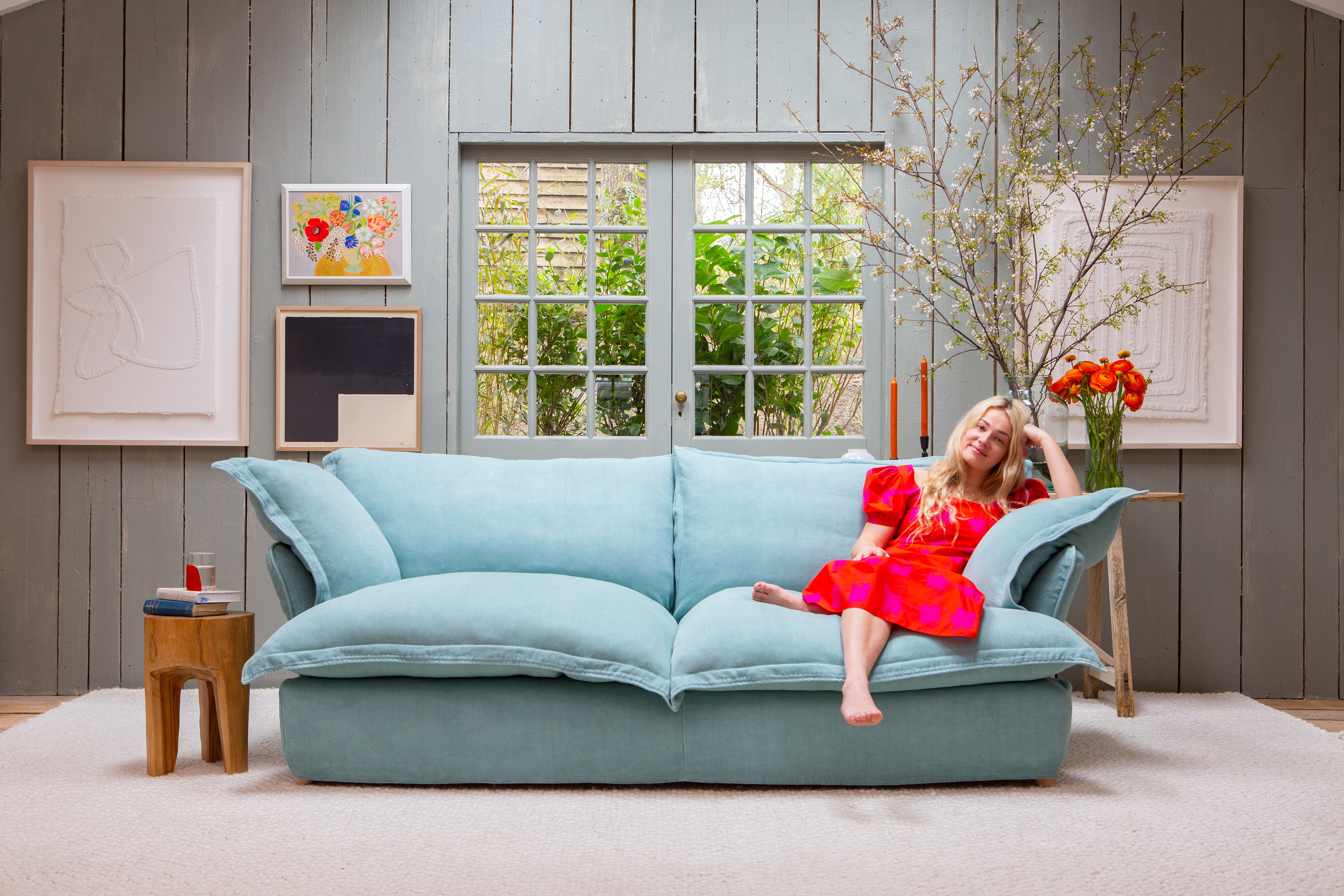 Celestine 100% Linen - Song Pillow Edge Sofa