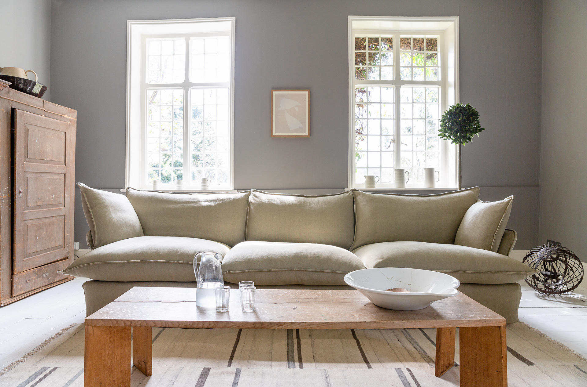 Jasper 100% Linen - Song Short Pillow Edge Large Sofa