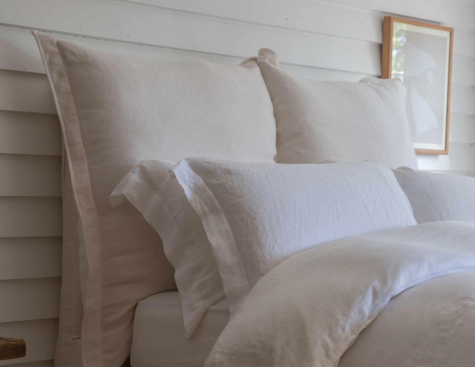 Moonstone 100% Linen - Song Pillow Edge Headboard