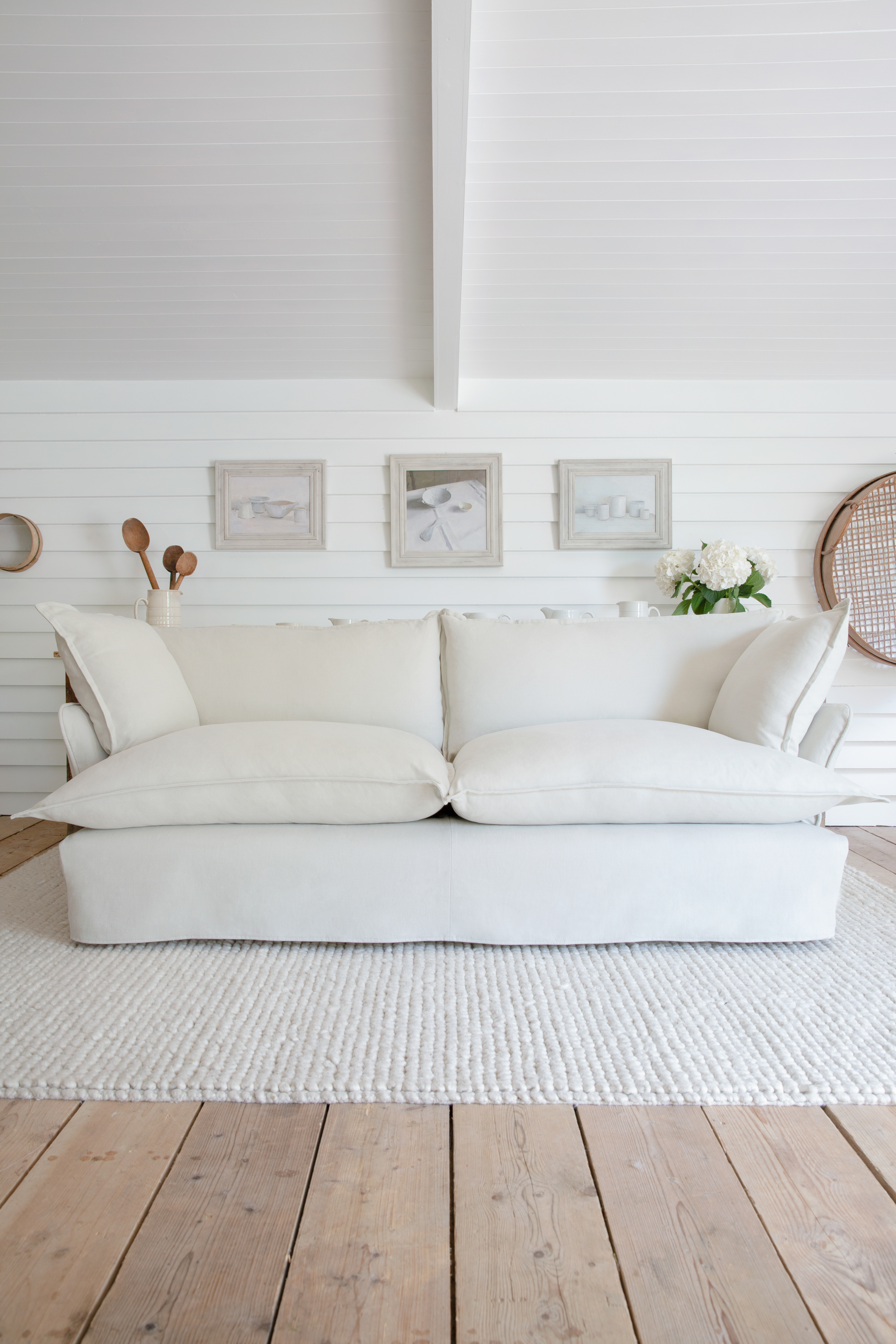Barley Natural Brushed Cotton - Song Short Pillow Edge Sofa