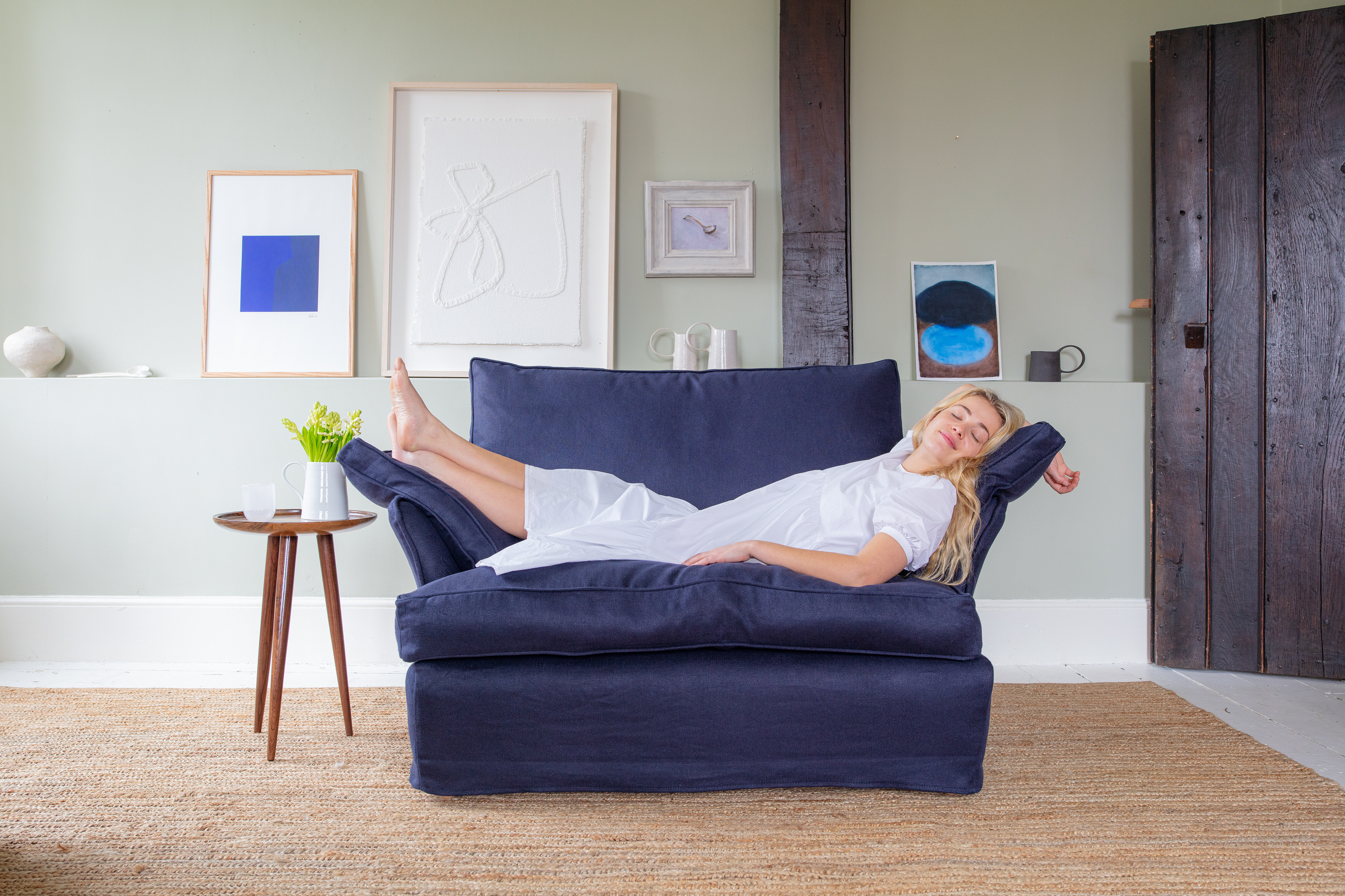 Obsidian 100% Linen - Otter Box Edge Love Seat