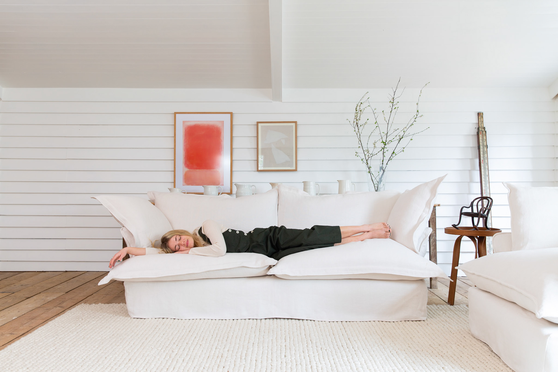 Moonstone 100% Linen - Song Pillow Edge Sofa