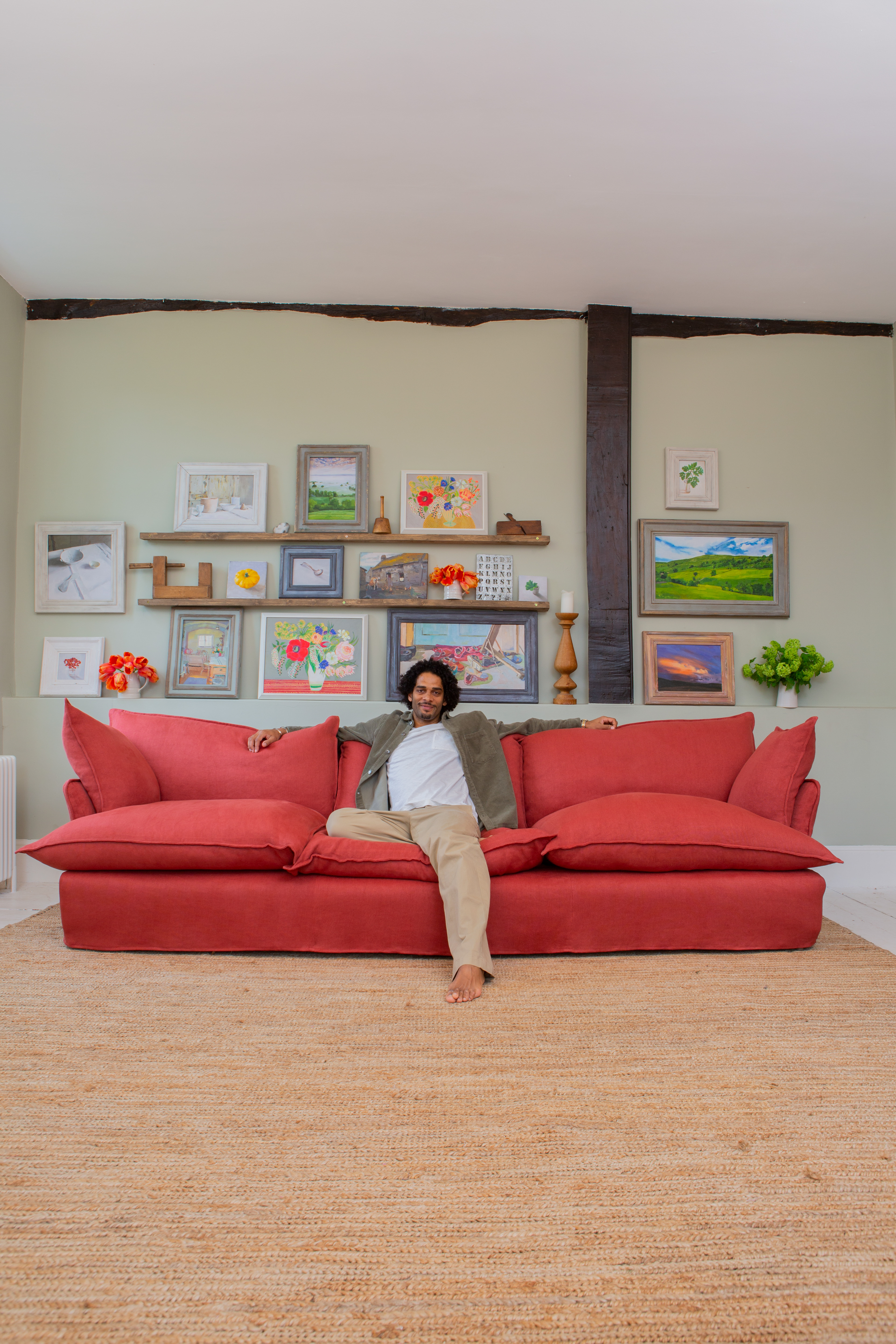 Ruby 100% Linen - Song Short Pillow Edge Large Sofa