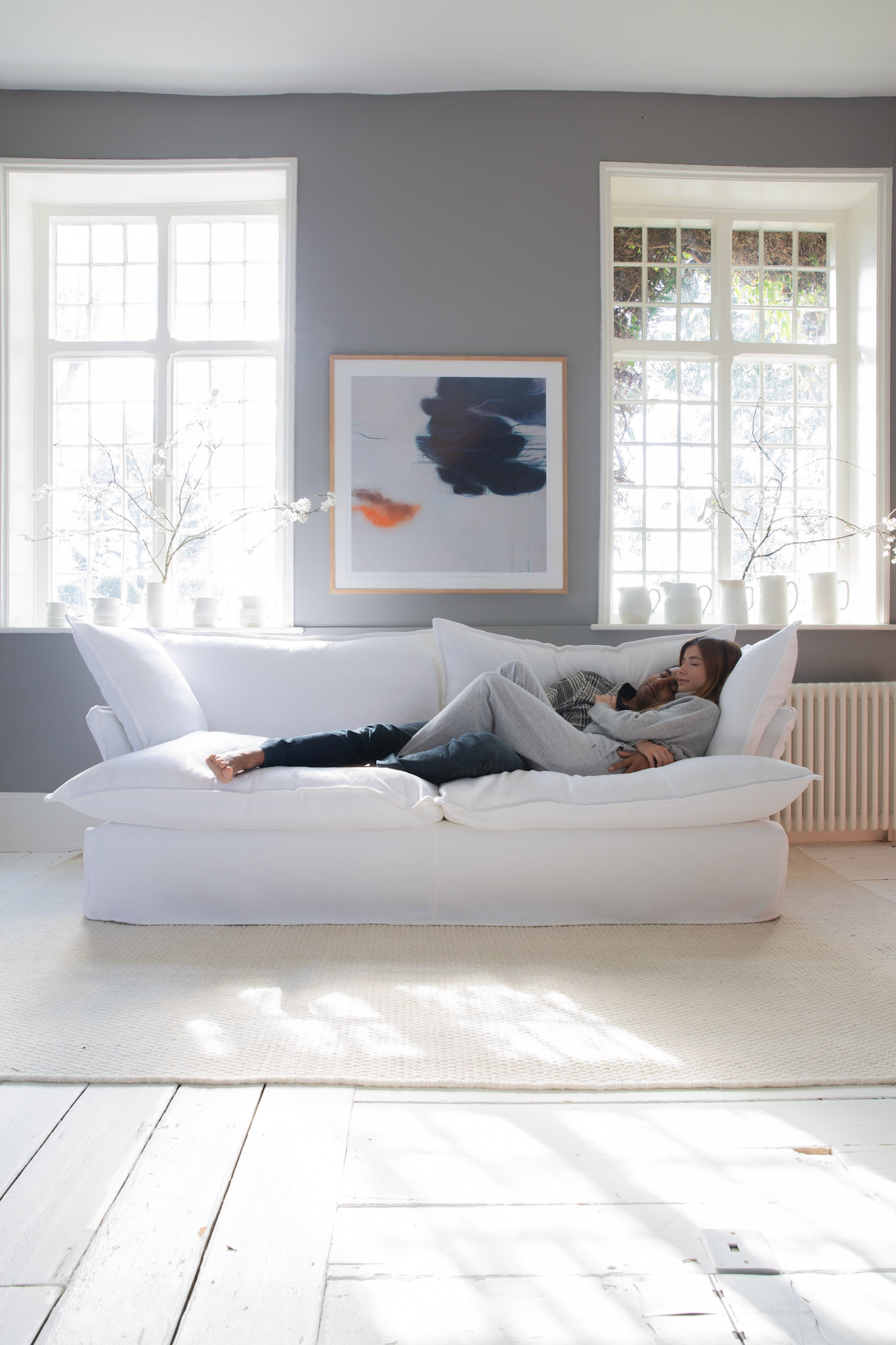 Selenite 100% Linen - Song Short Pillow Edge Sofa