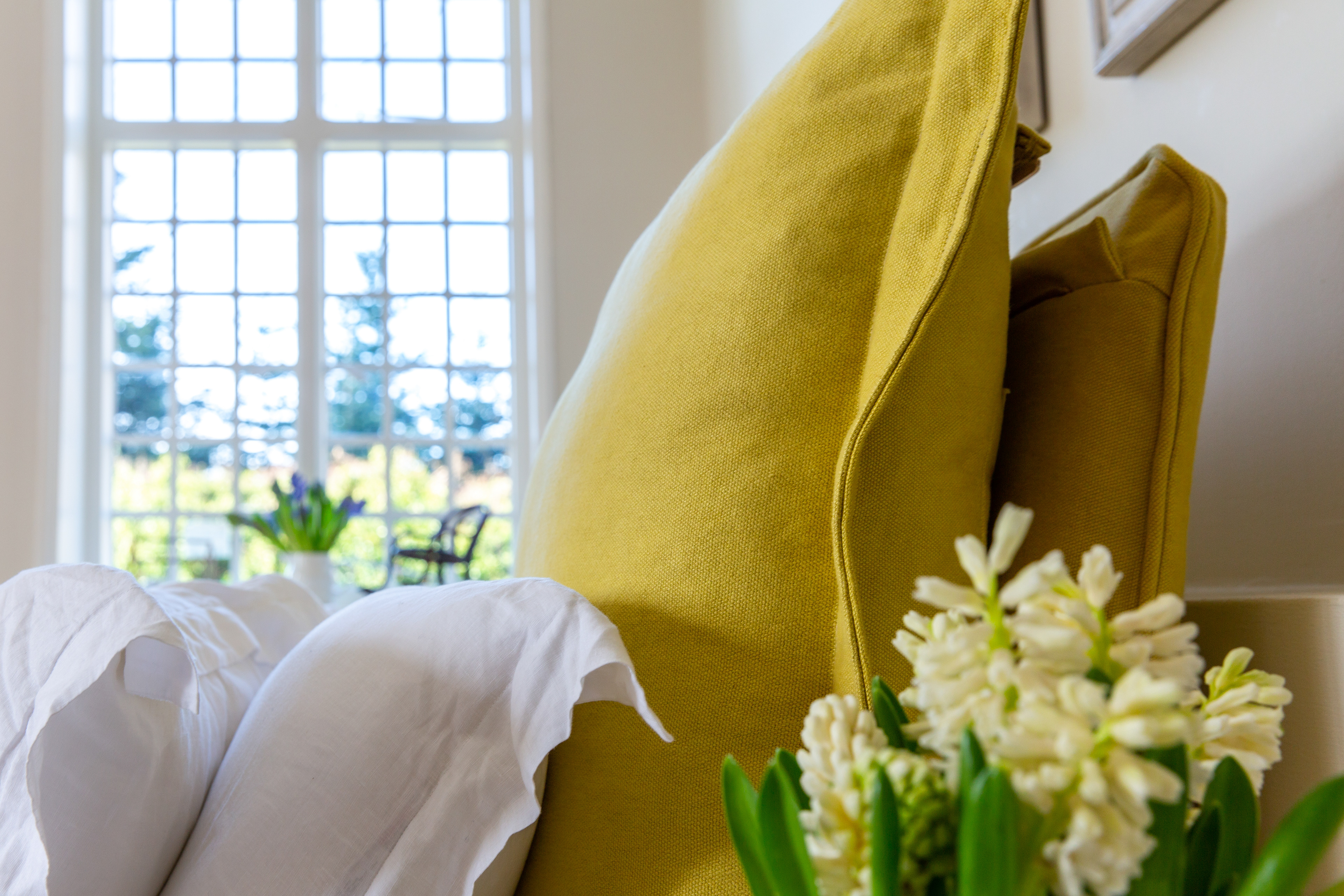 Citrine 100% Linen - Song Pillow Edge Headboard & Valance