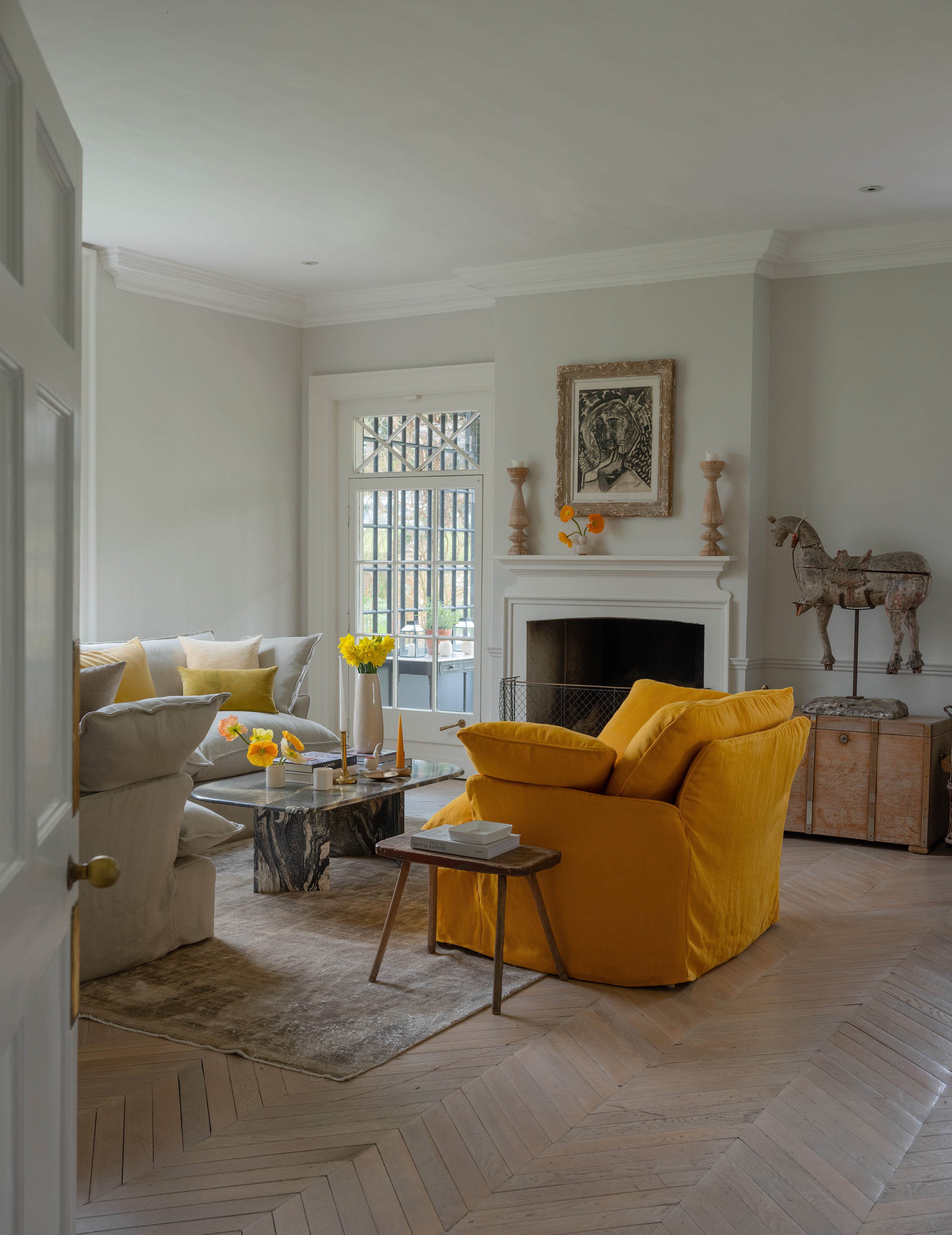 Carnelian 100% Linen - Marnie Piped Armchair