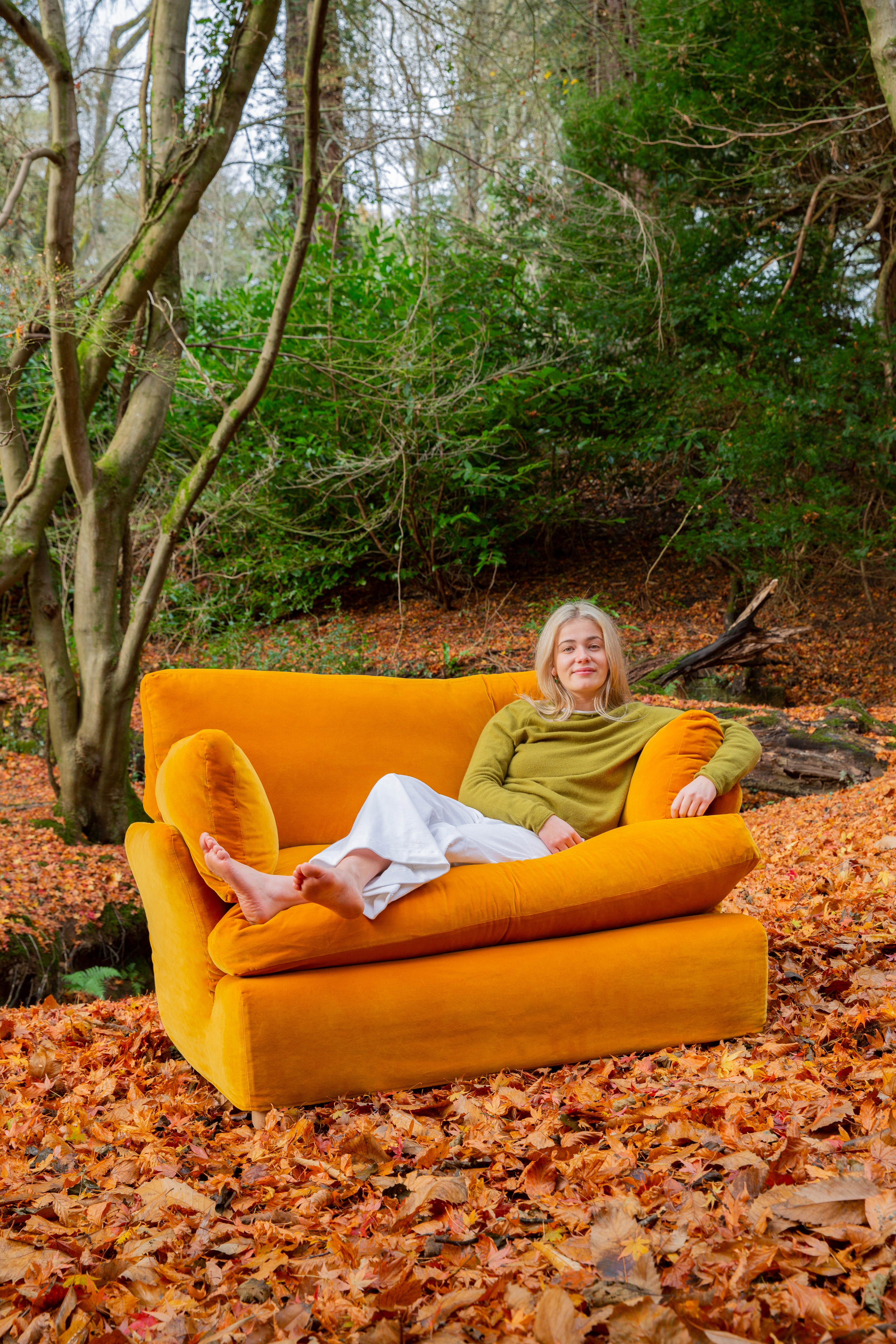 Cumin Velvet - Otter Soft Edge Love Seat