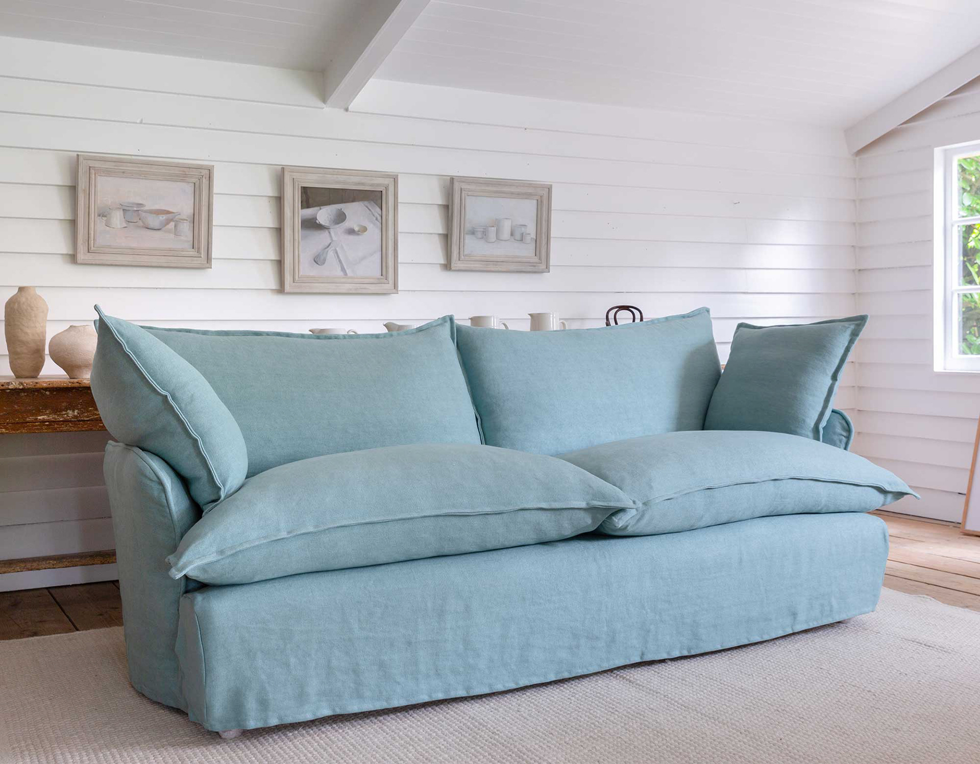 Celestine 100% Linen - Song Short Pillow Edge Sofa