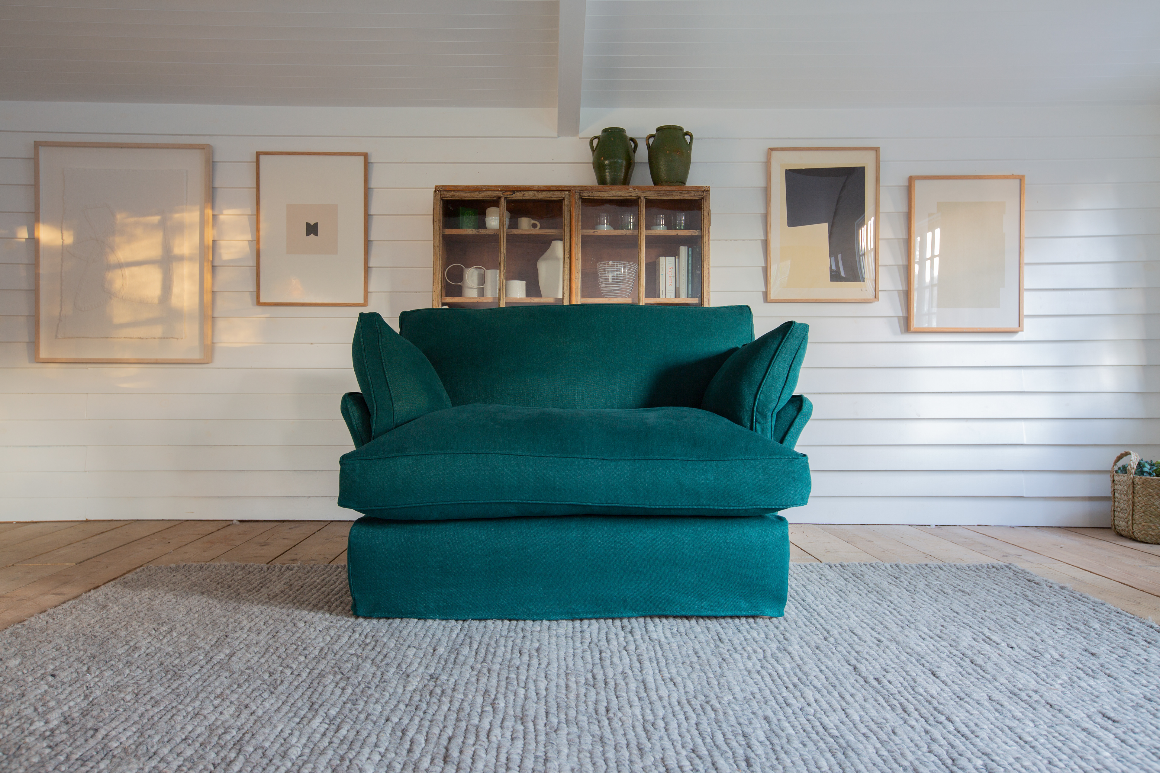 Topaz 100% Linen - Otter Box Edge Love Seat