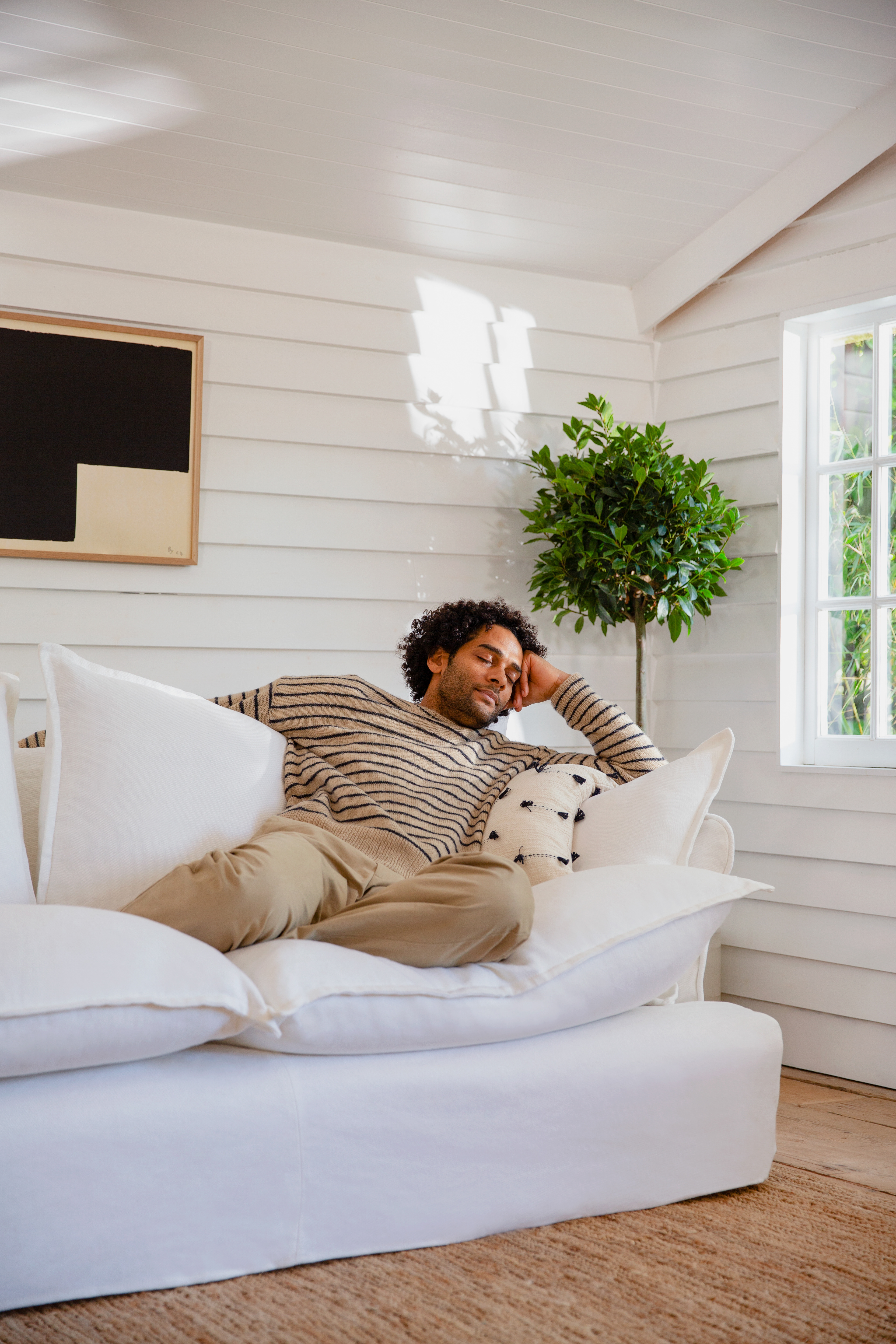 Selenite 100% Linen - Song Short Pillow Edge Extra Large Sofa