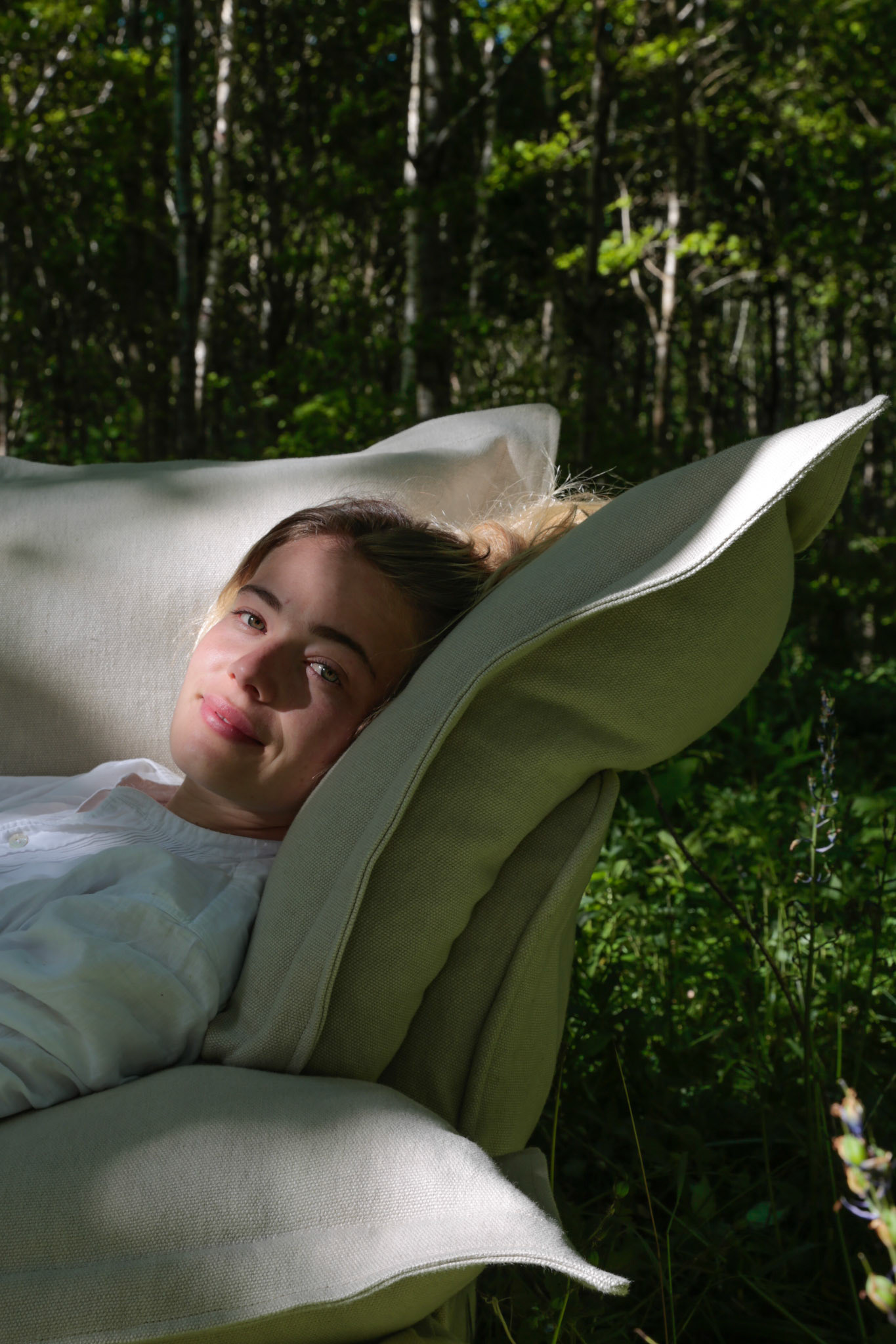 Moonstone 100% Linen - Song Pillow Edge Love Seat