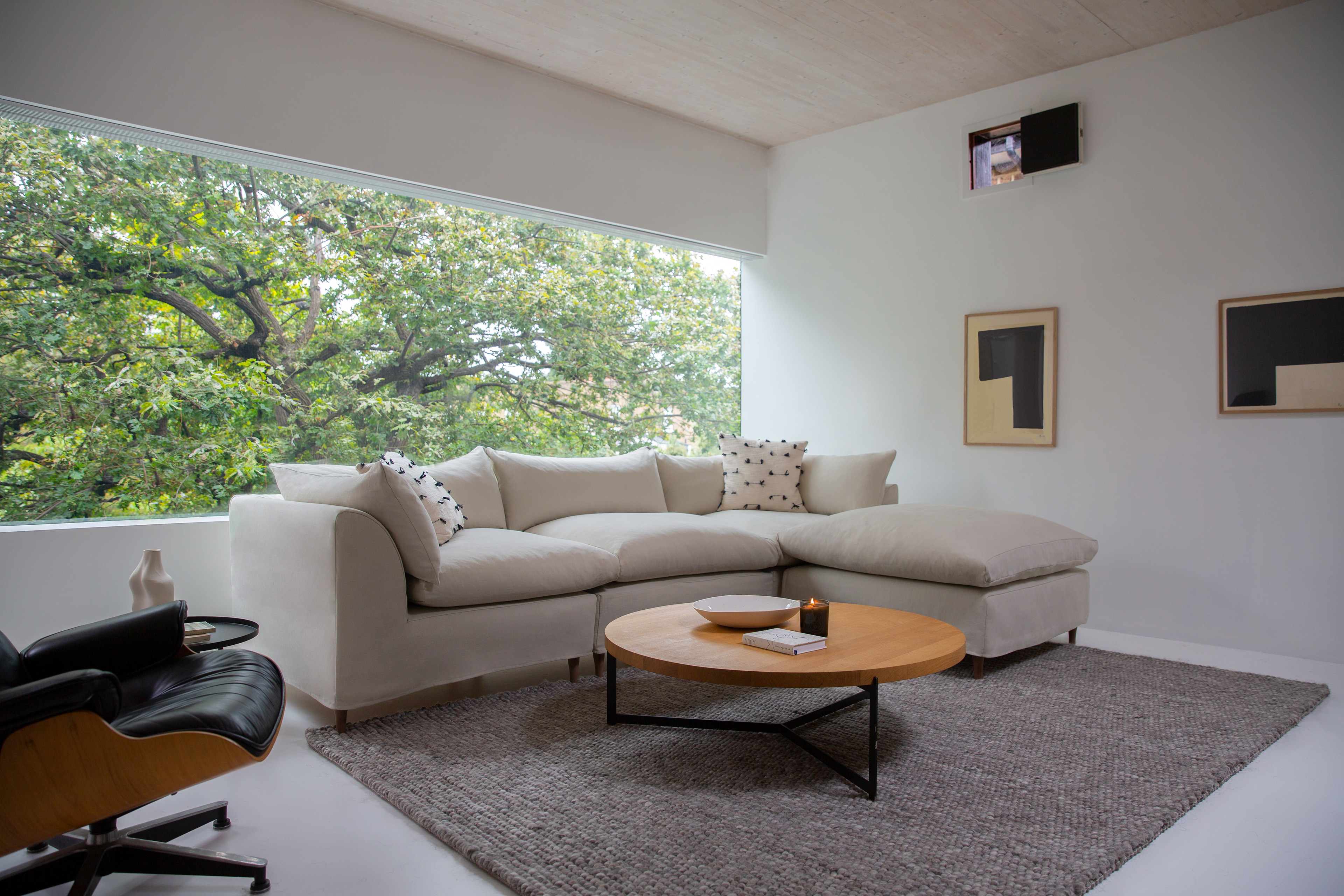 Barley Natural Brushed Cotton - Orlando Large Sofa & Footstool (Coming to US & Aus in 2022)
