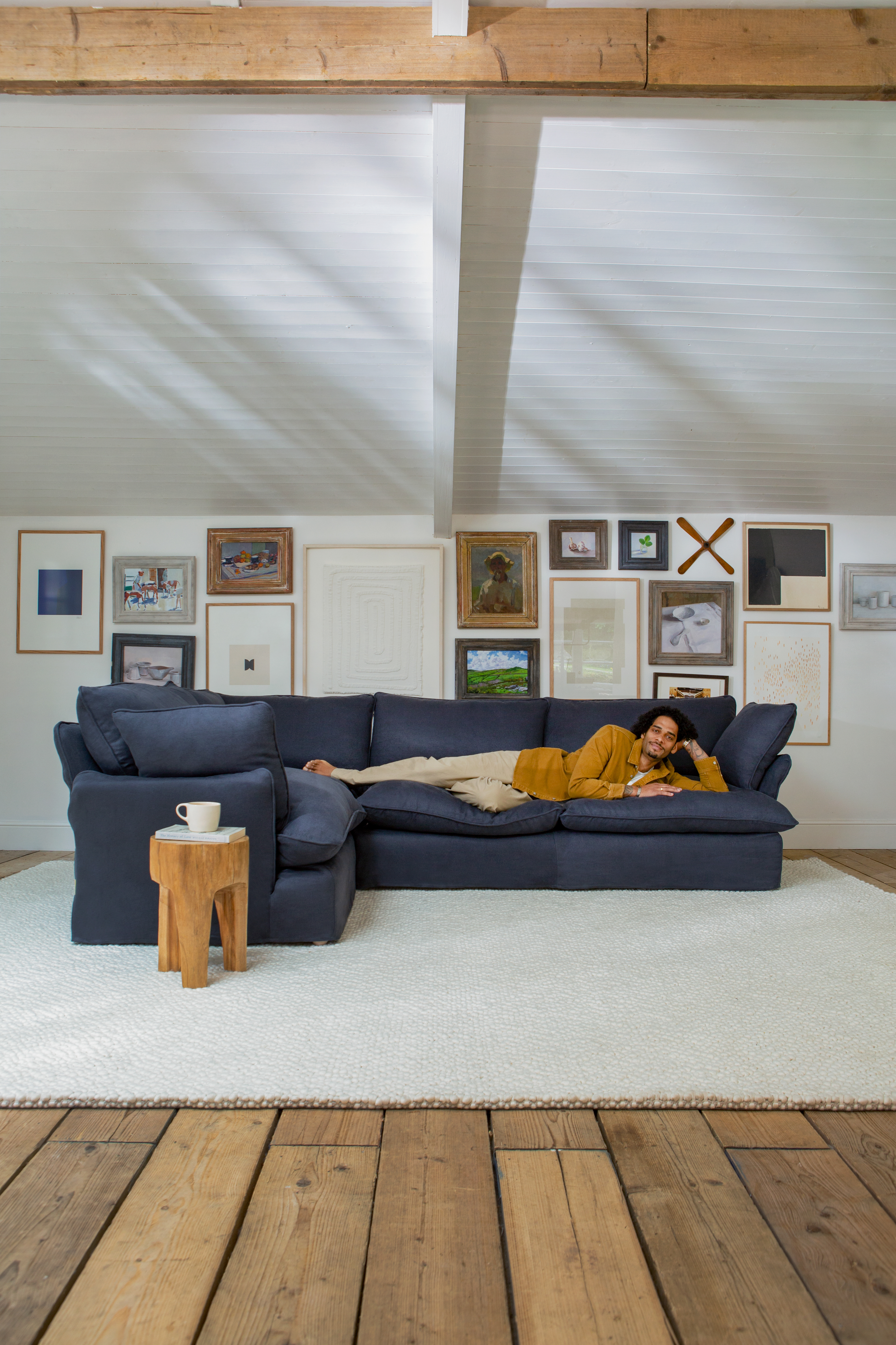 Hawk's Eye 100% Linen - Marnie Piped Edge 2x3 Corner Sofa