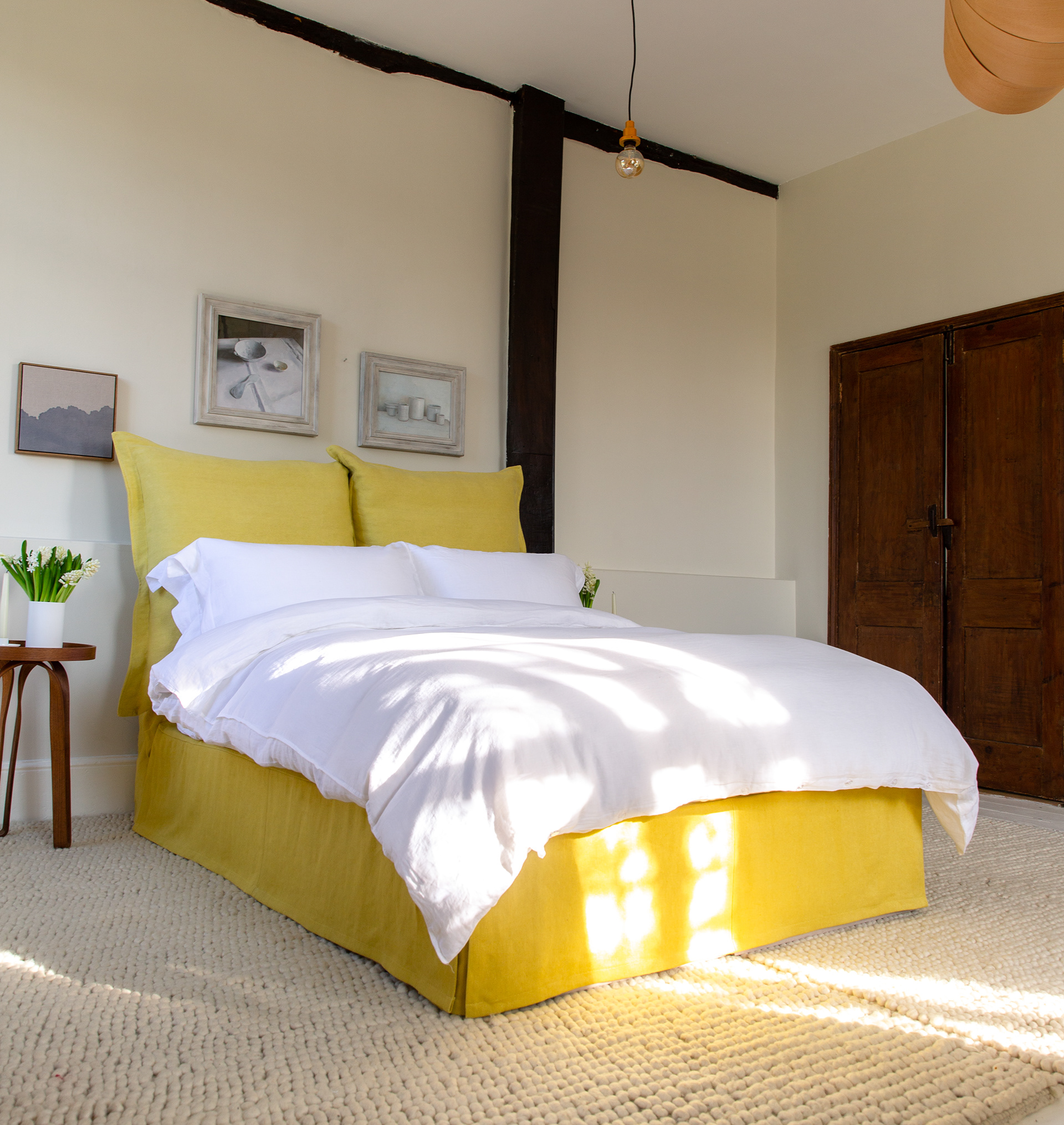 Citrine 100% Linen - Song Pillow Edge Headboard & Valance