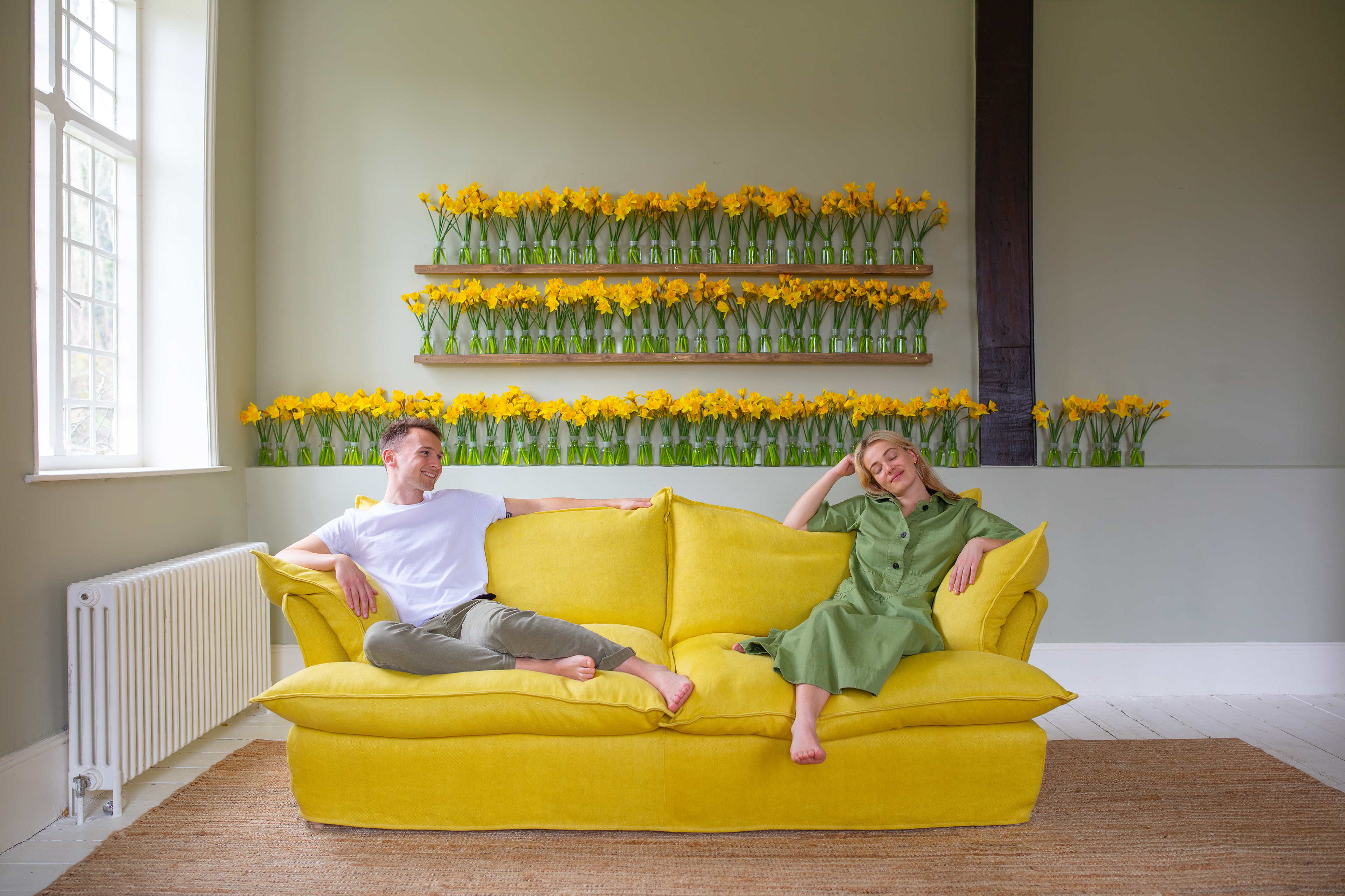 Citrine 100% Linen - Song Short Pillow Edge Sofa