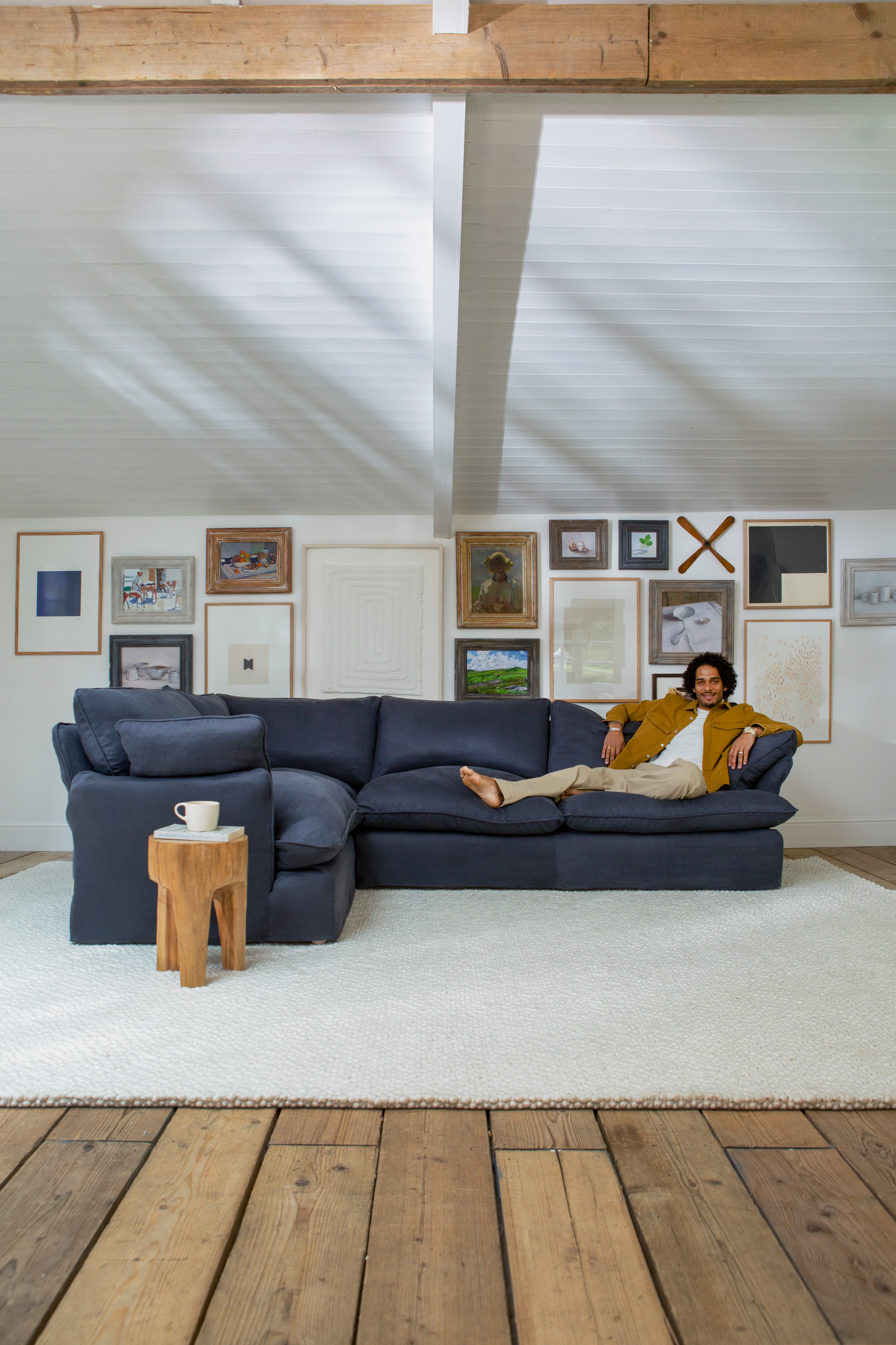 Hawk's Eye 100% Linen - Marnie Piped Edge 2x3 Corner Sofa