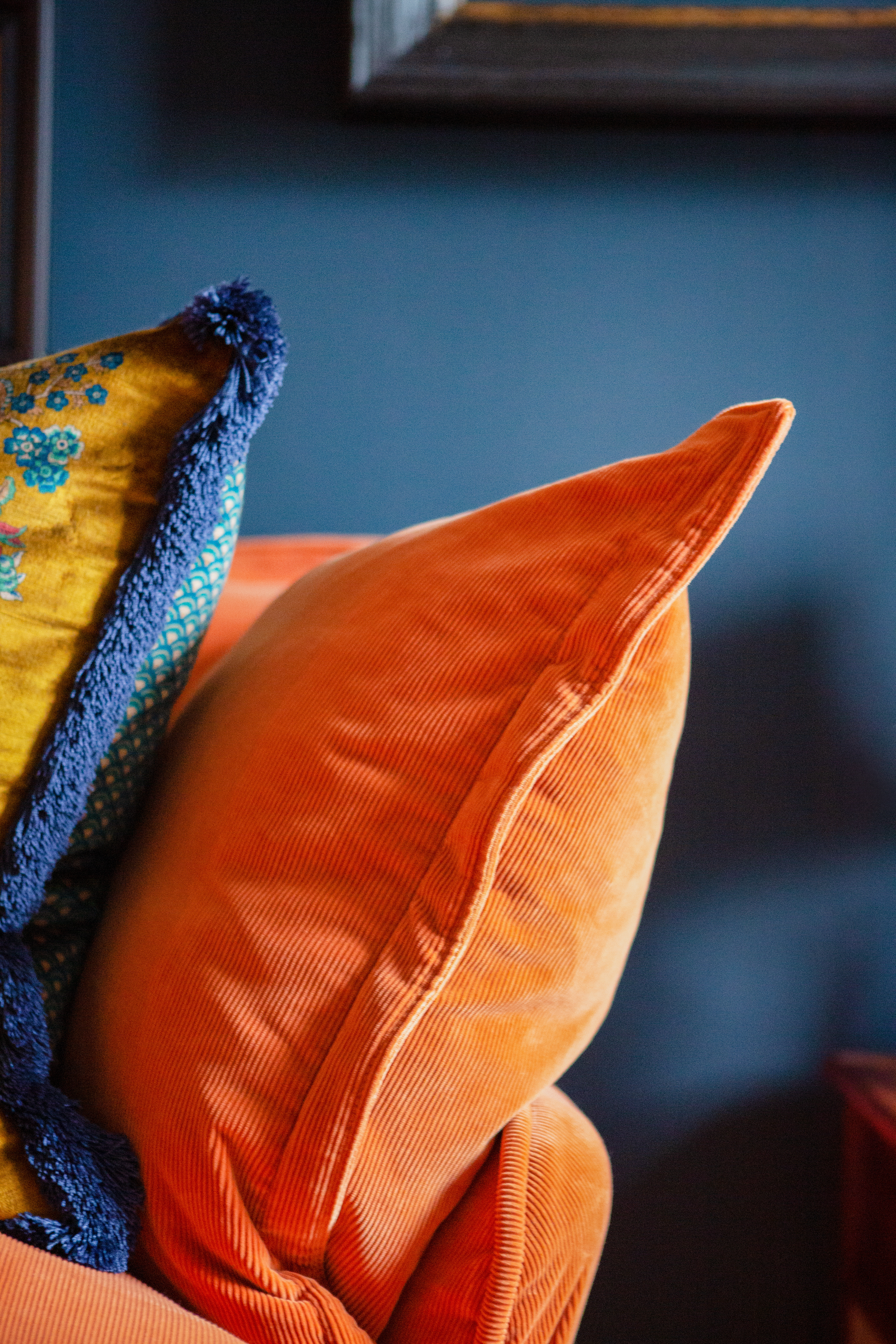 Burnt Orange Corduroy - Song Pillow Edge 2x3 Corner Sofa