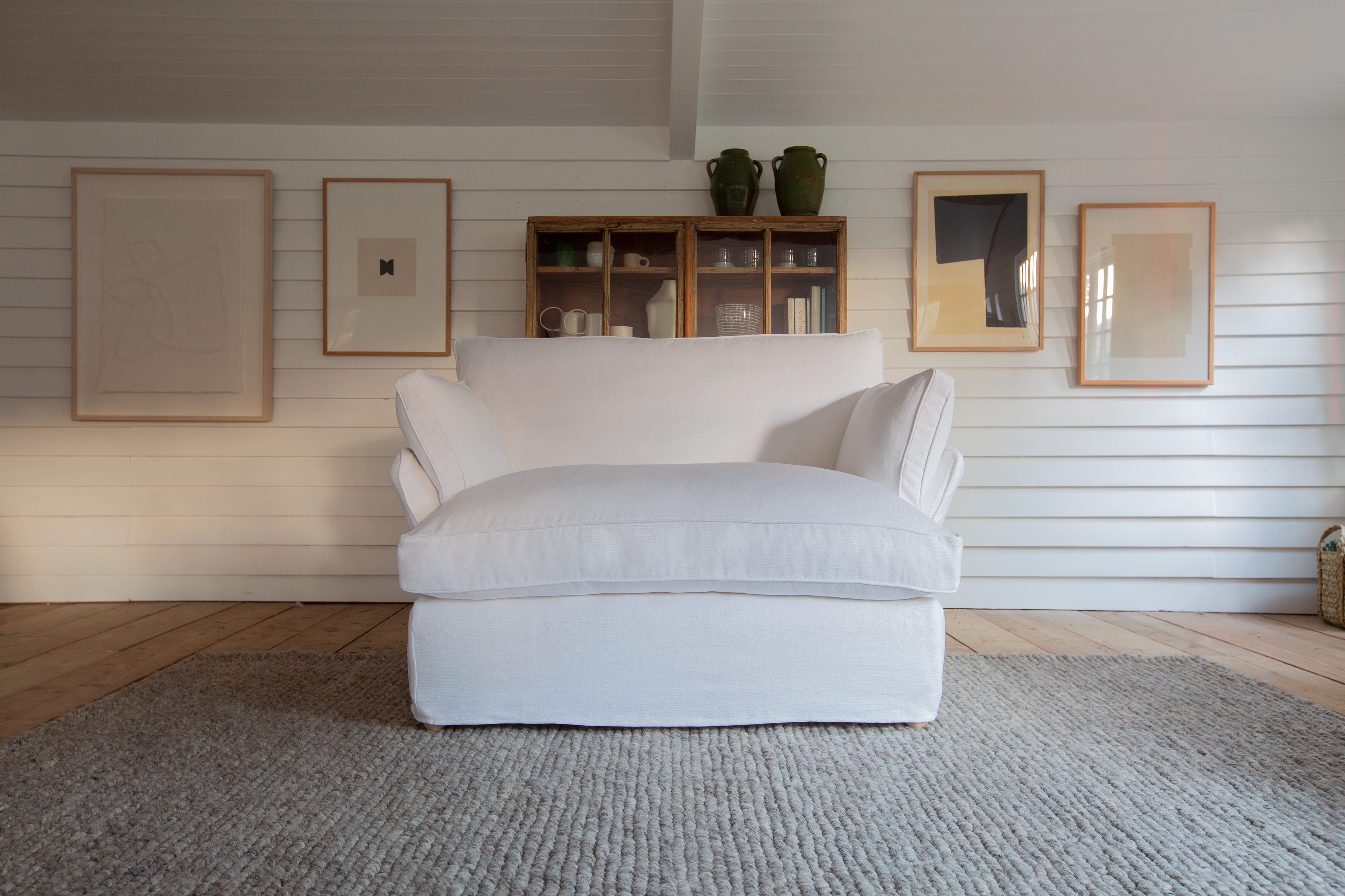 Selenite 100% Linen - Otter Box Edge Love Seat