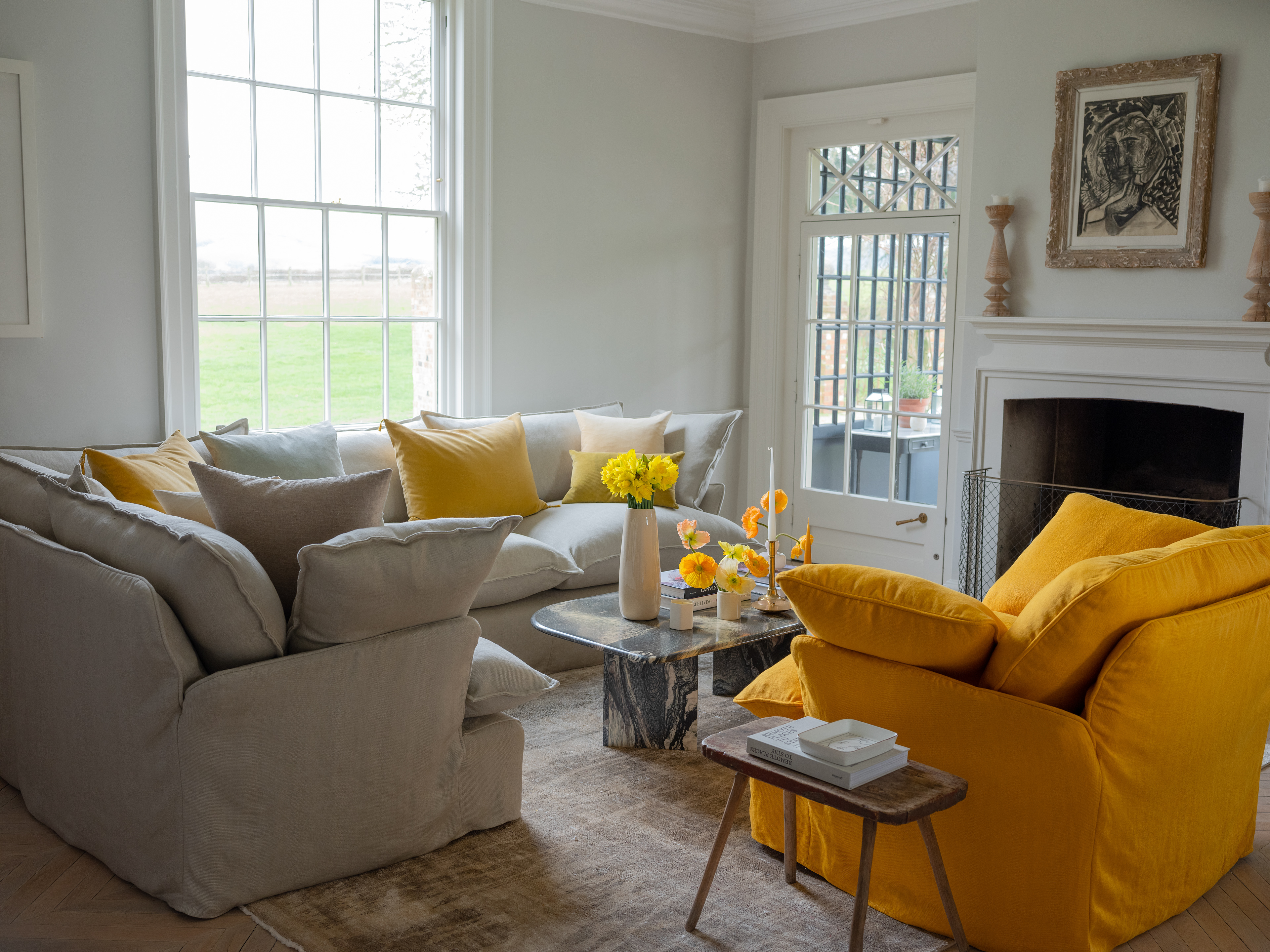 Carnelian 100% Linen - Marnie Piped Armchair