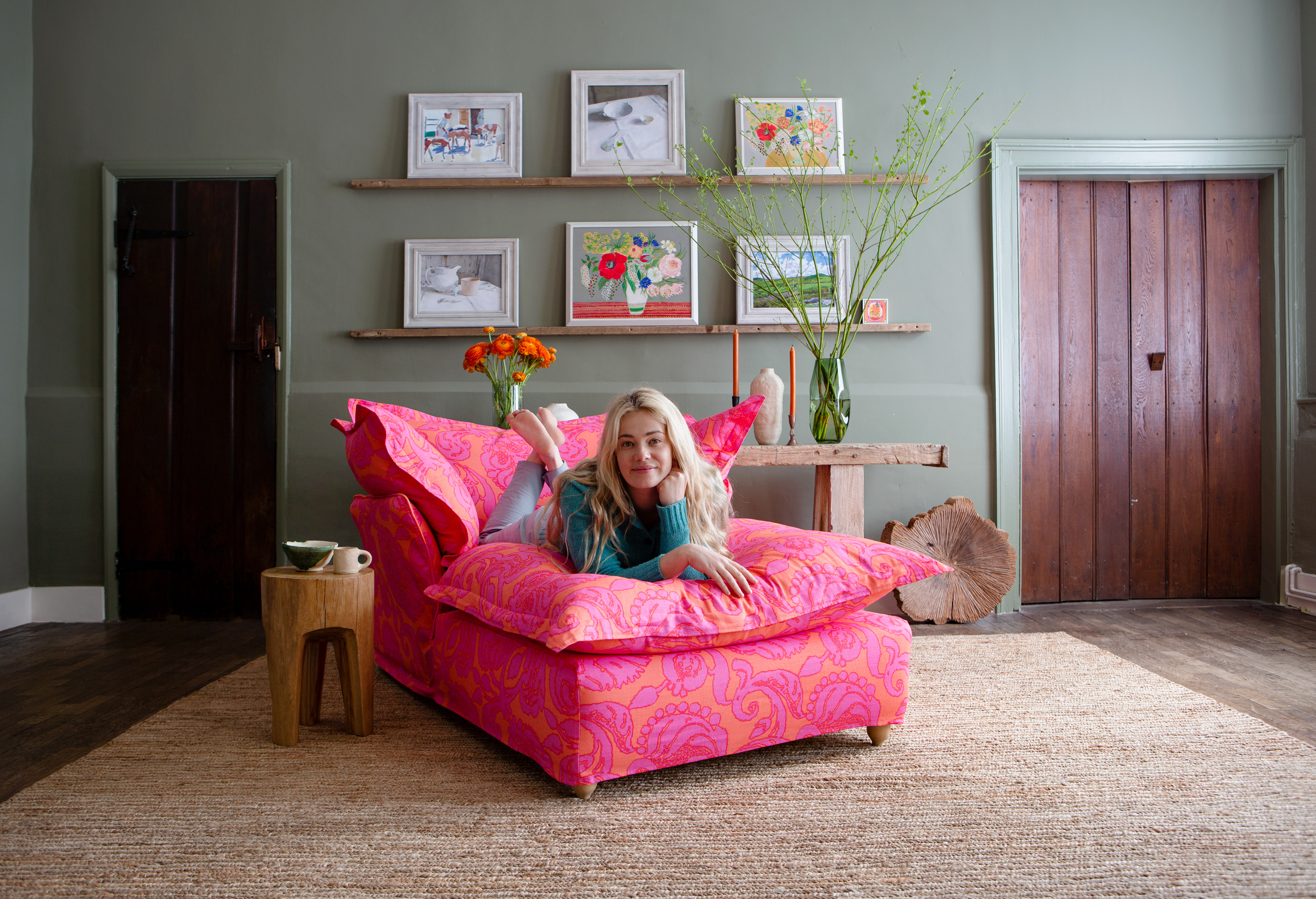 Customer Own Fabric - Song Pillow Edge Armchair Chaise