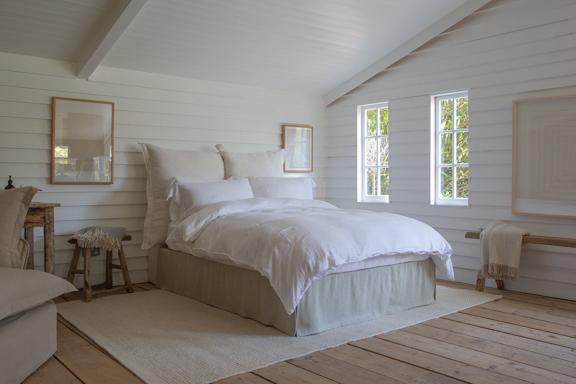 Moonstone 100% Linen - Song Pillow Edge Headboard