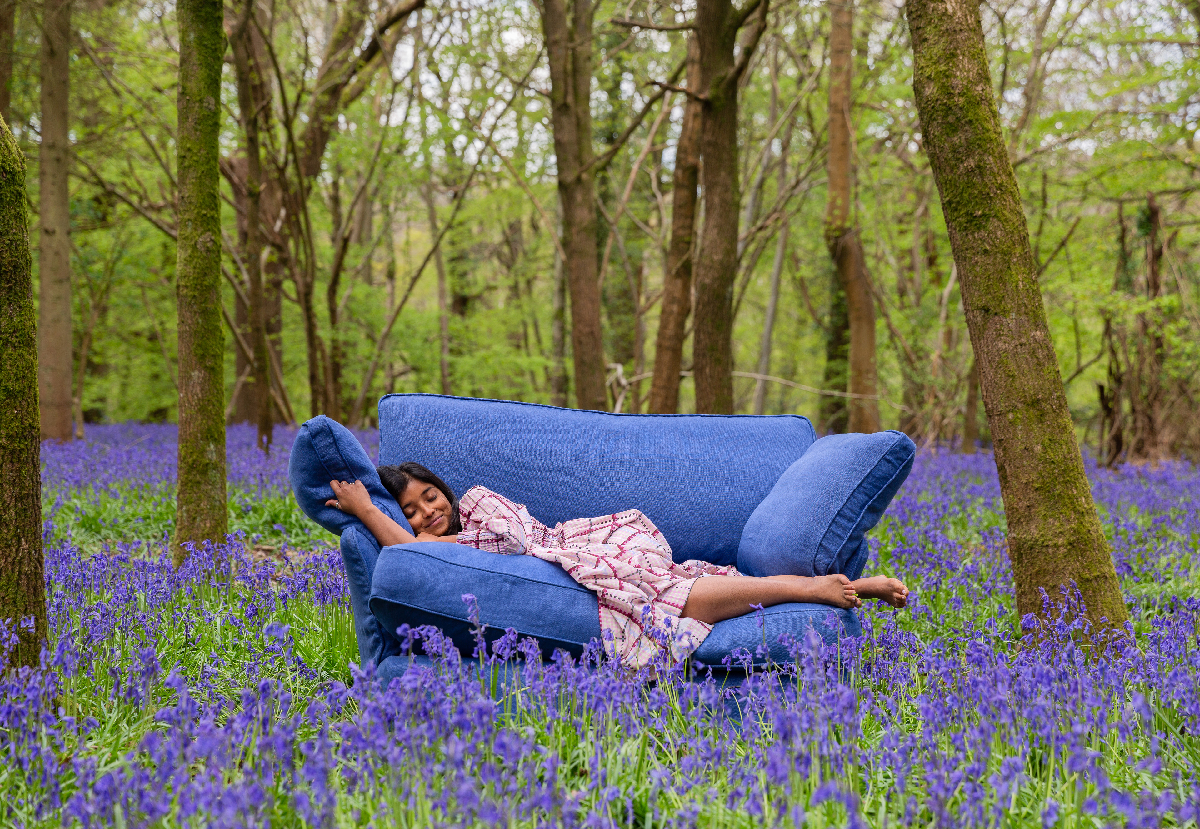 Sapphire 100% Linen - Otter Box Edge Love Seat