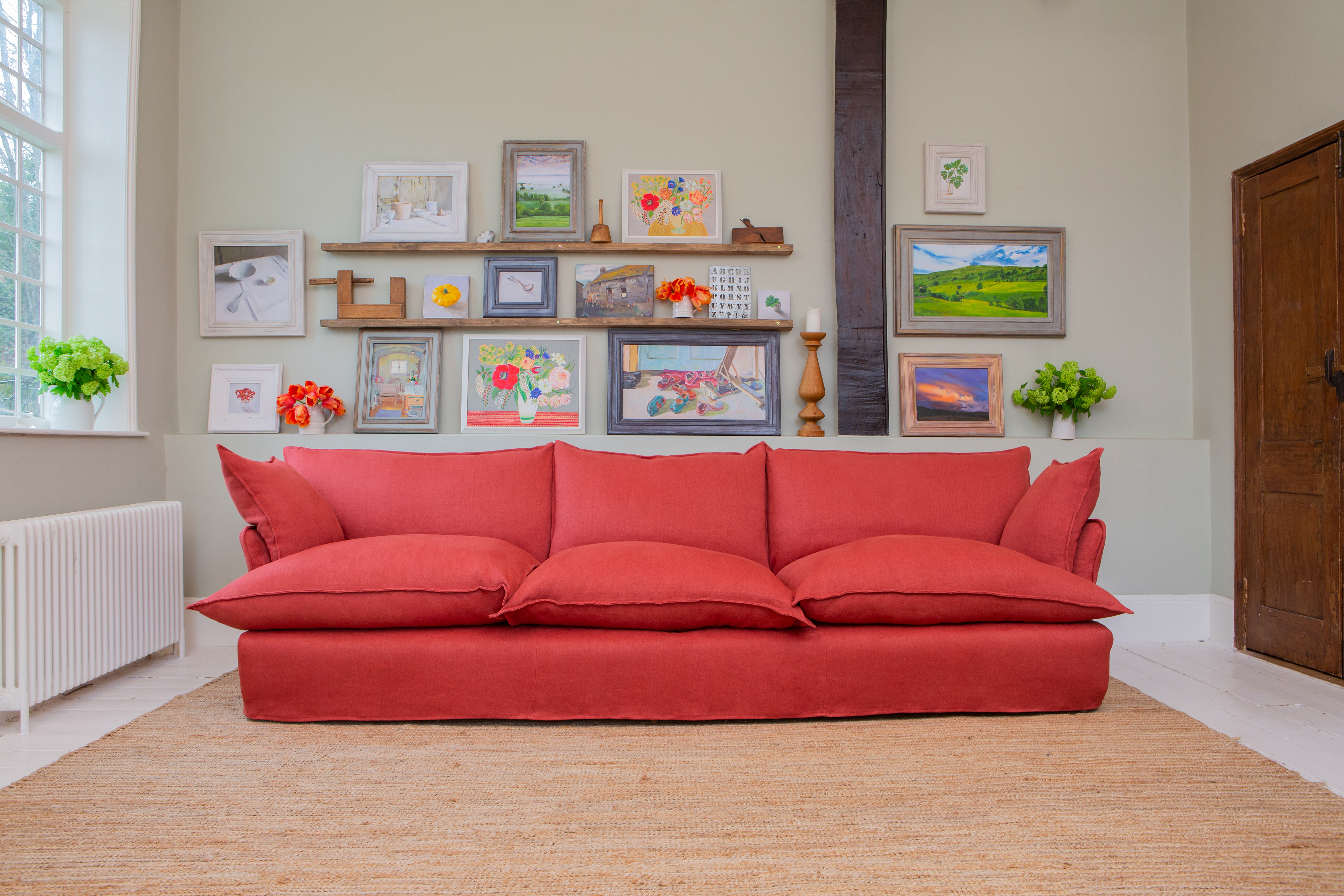 Ruby 100% Linen - Song Short Pillow Edge Large Sofa