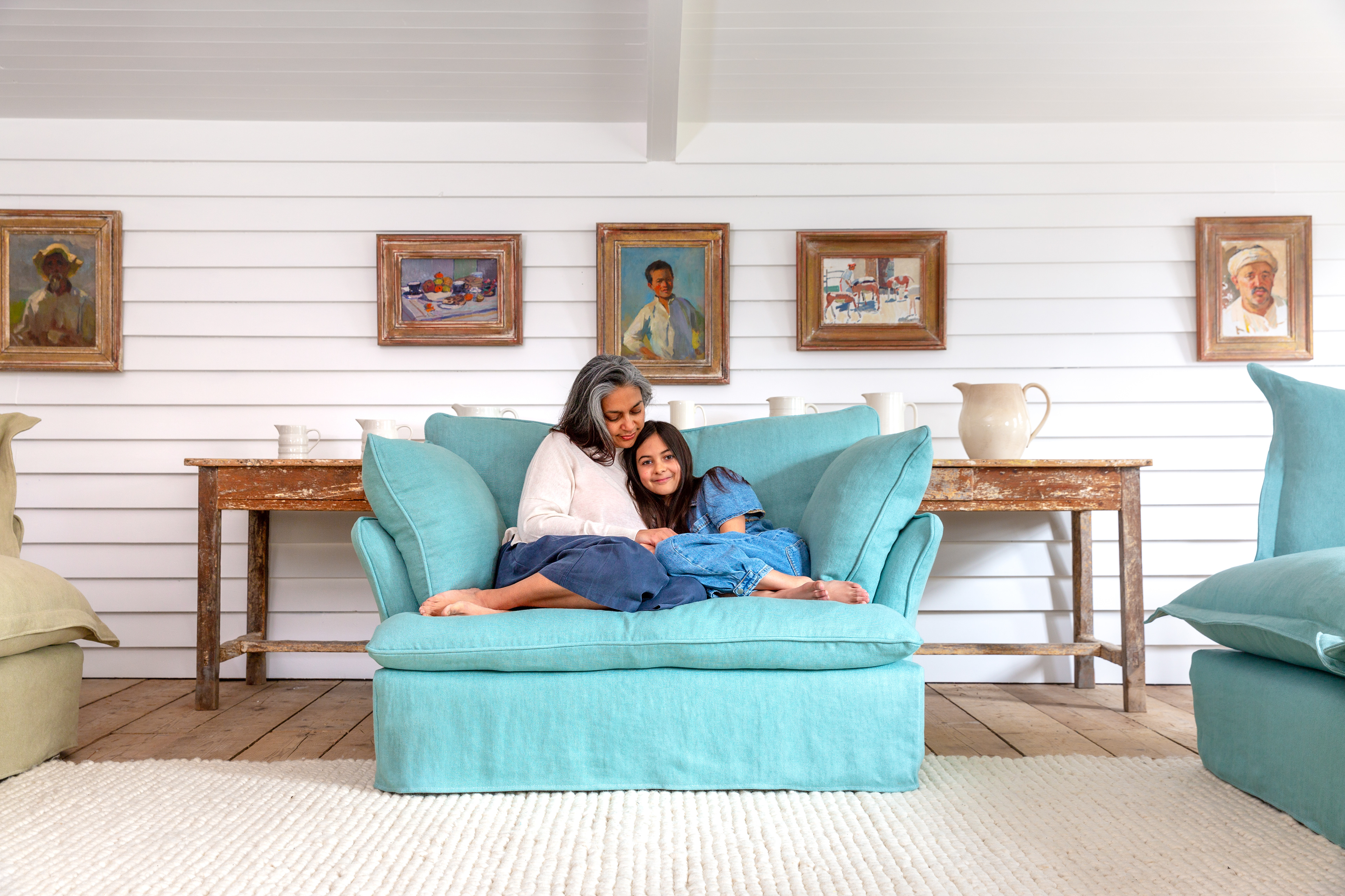 Celestine 100% Linen - Marnie Piped Love Seat
