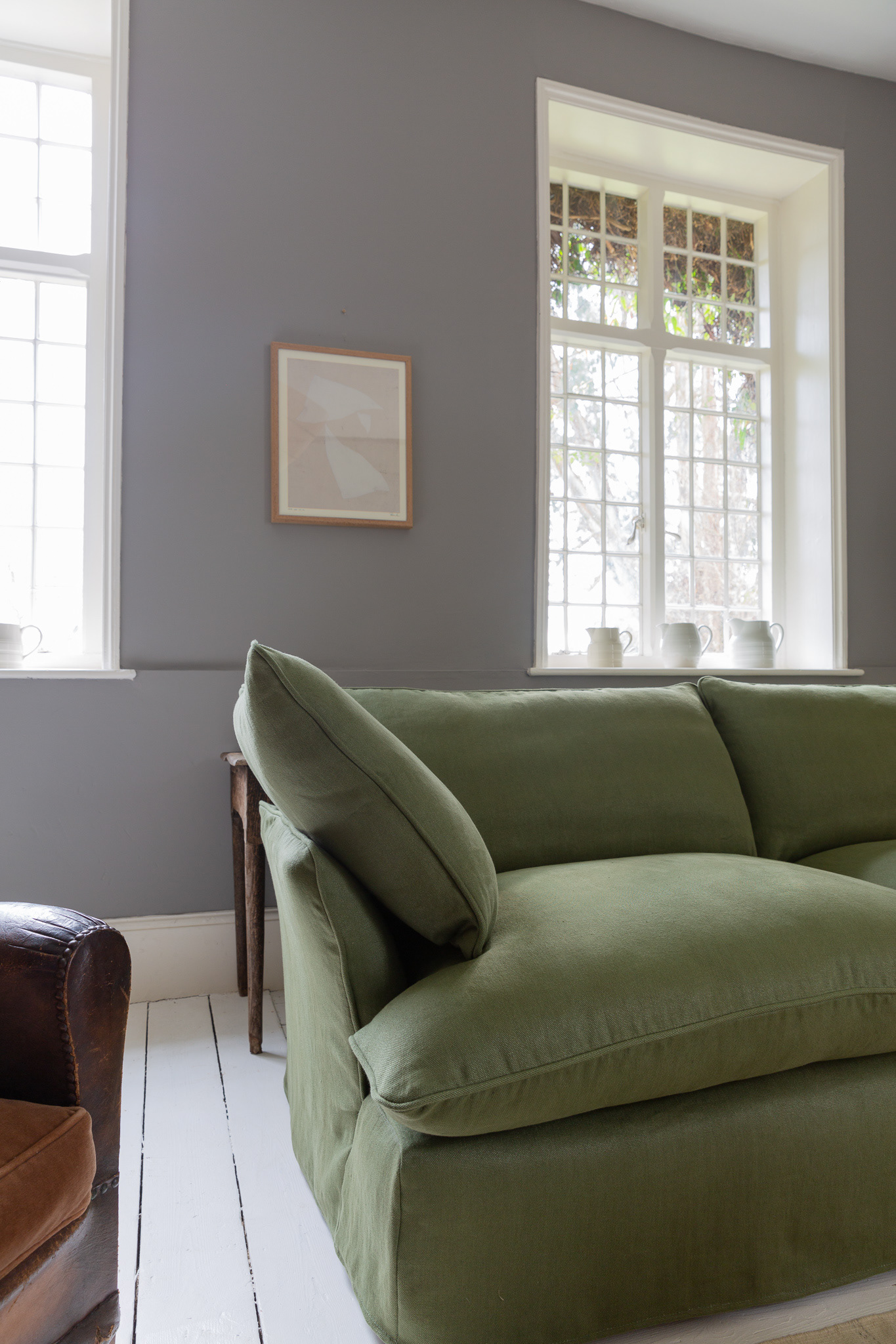 Malachite 100% Linen - Marnie Piped Edge Sofa