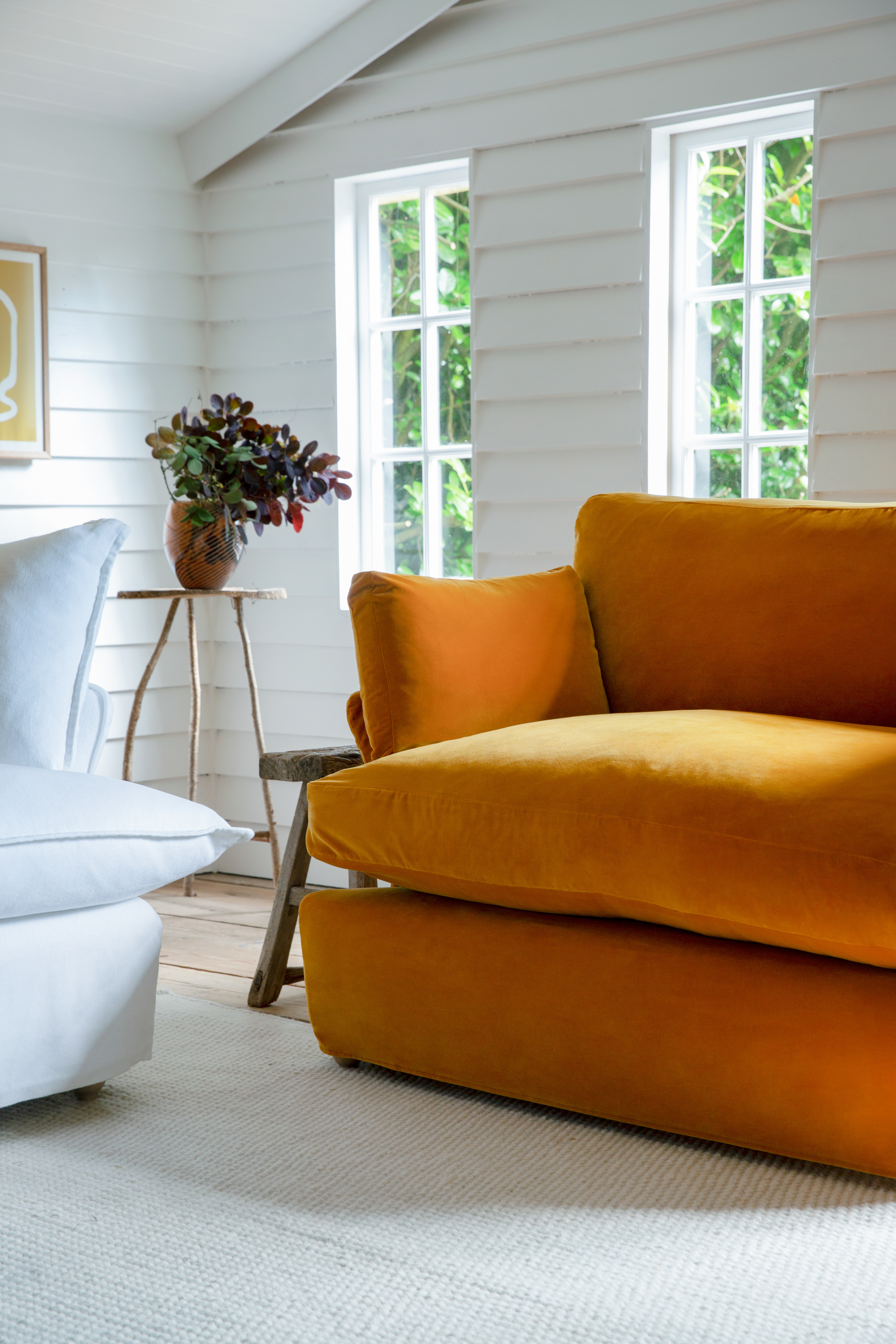 Cumin Velvet - Otter Soft Edge Love Seat