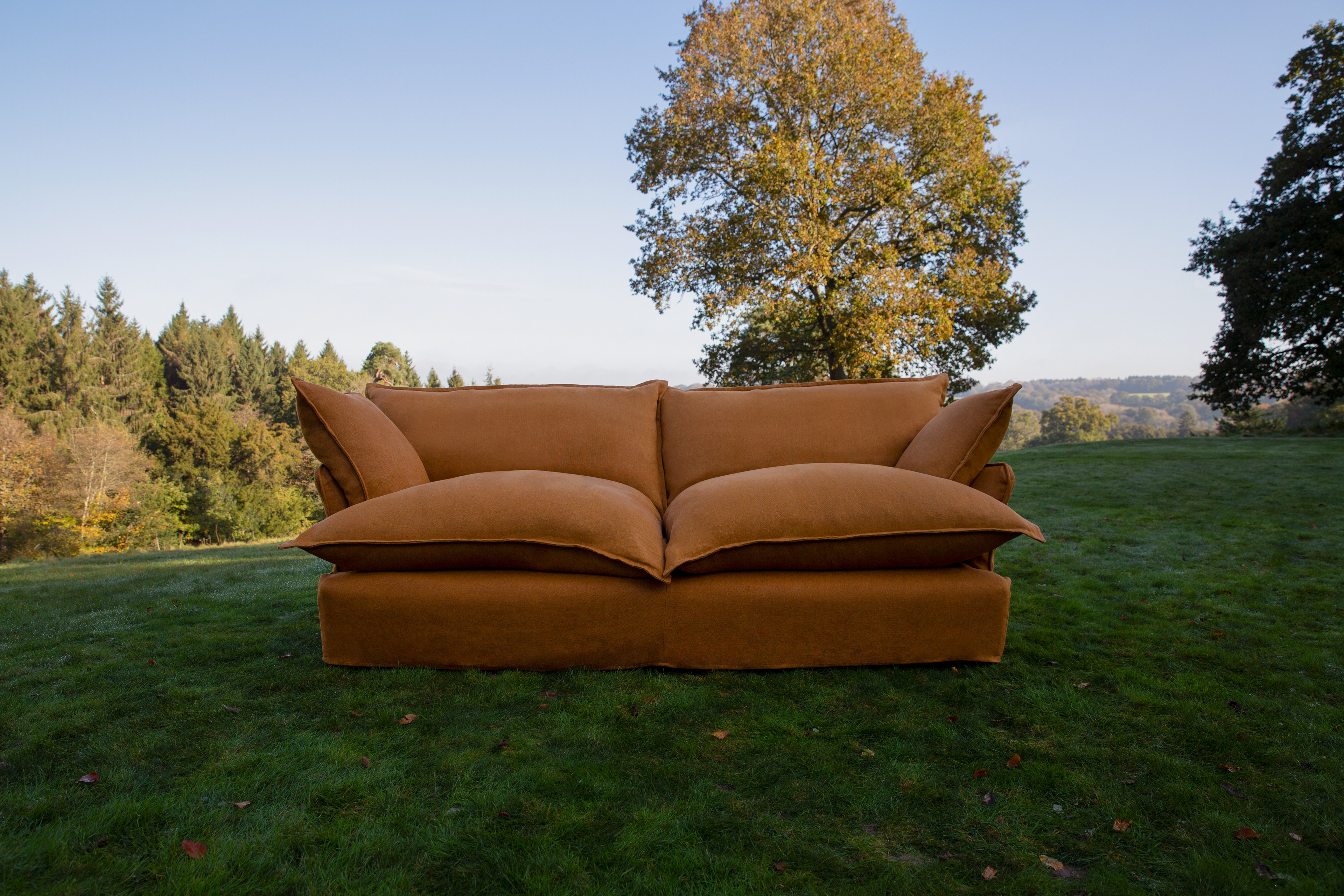 Bronzite 100% Linen - Song Short Pillow Edge Sofa