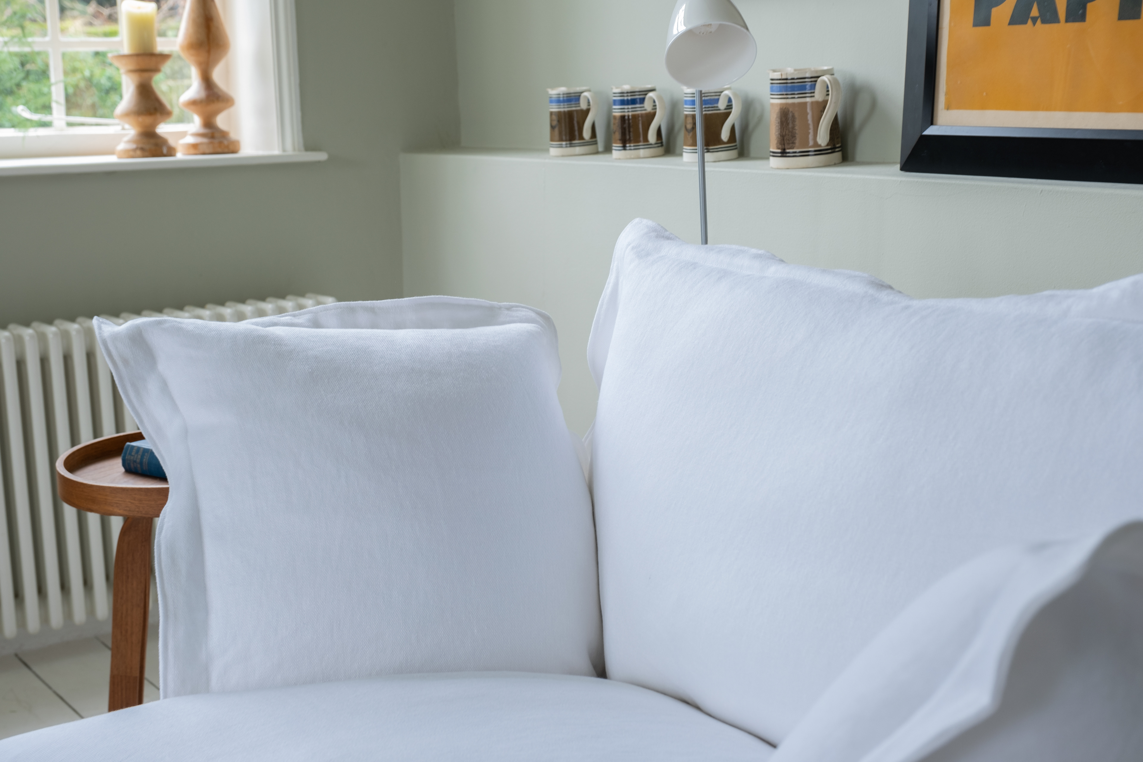 Selenite 100% Linen - Song Pillow Edge Armchair