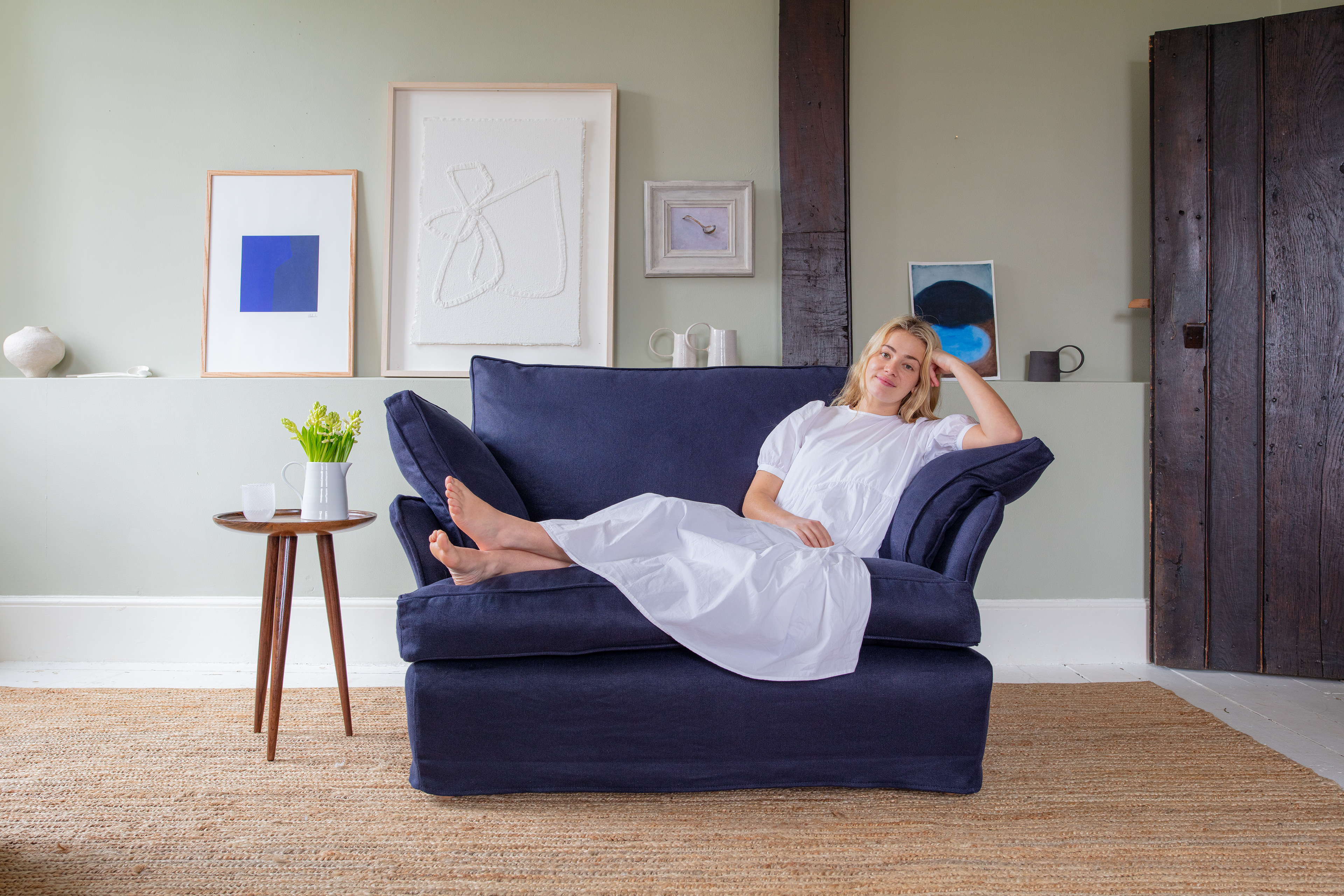 Obsidian 100% Linen - Otter Box Edge Love Seat