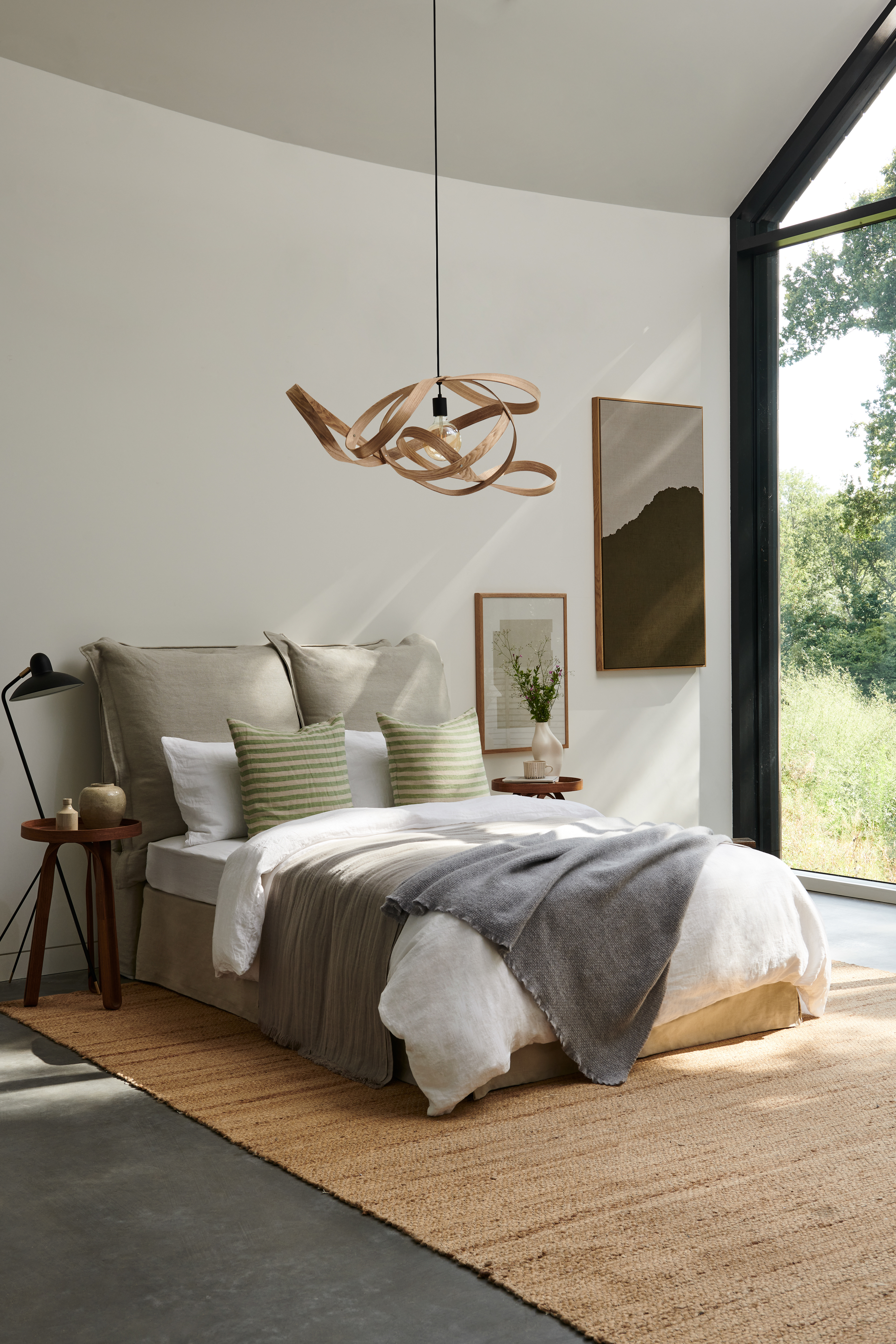 Sunstone 100% Linen - Song Pillow Edge Double Headboard & Valance