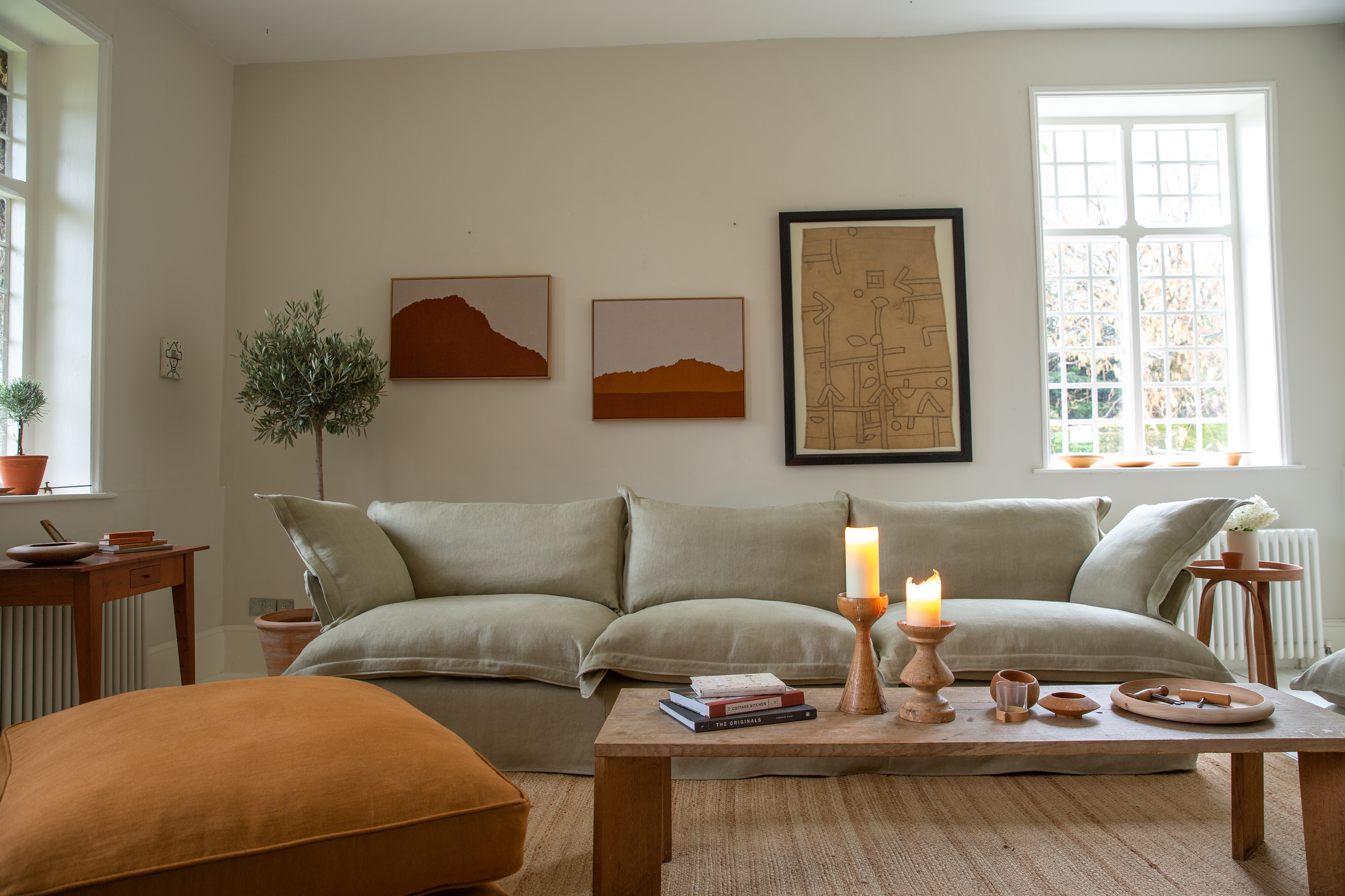 Jasper 100% Linen - Song Pillow Edge Large Sofa