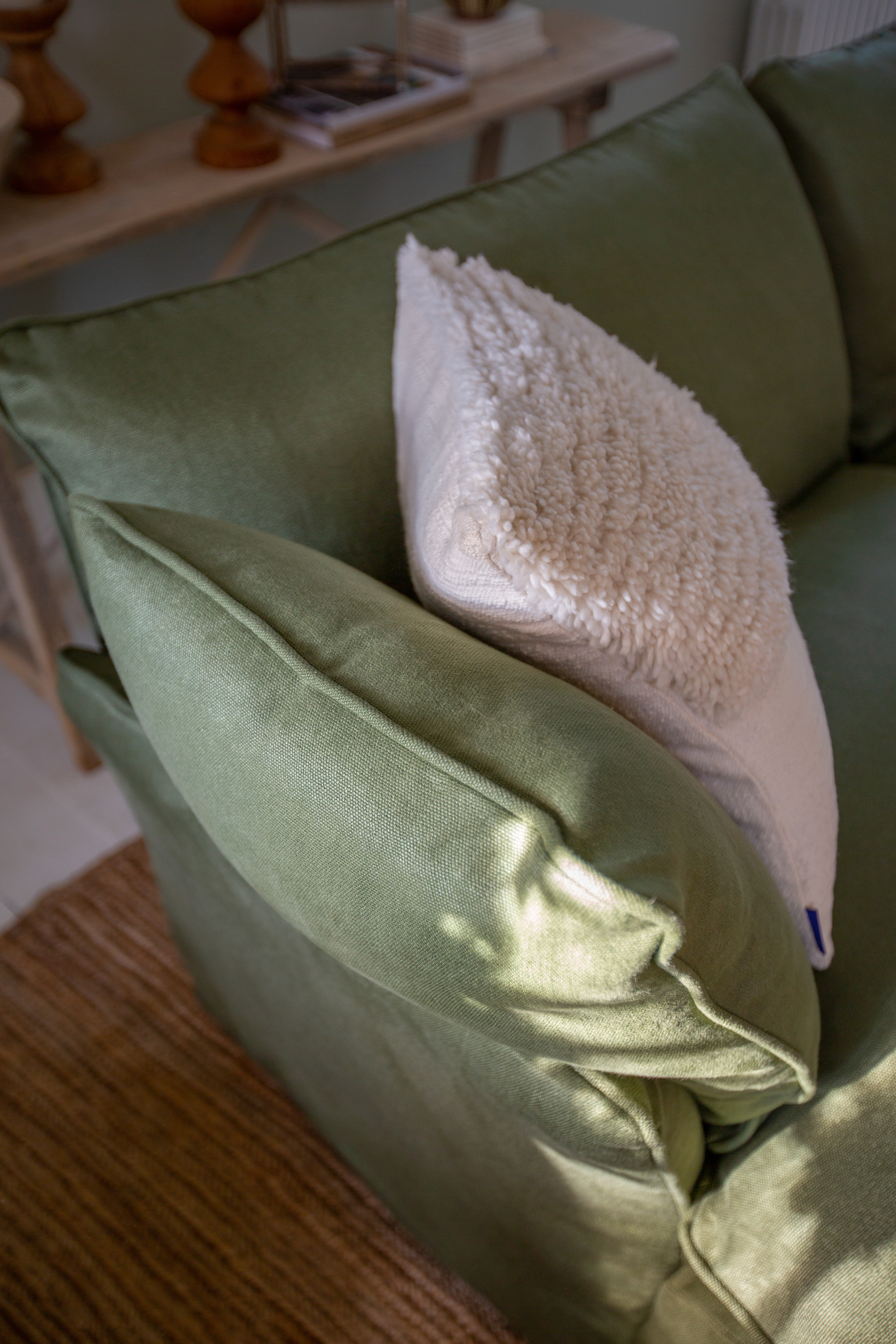 Malachite 100% Linen - Marnie Piped Sofa