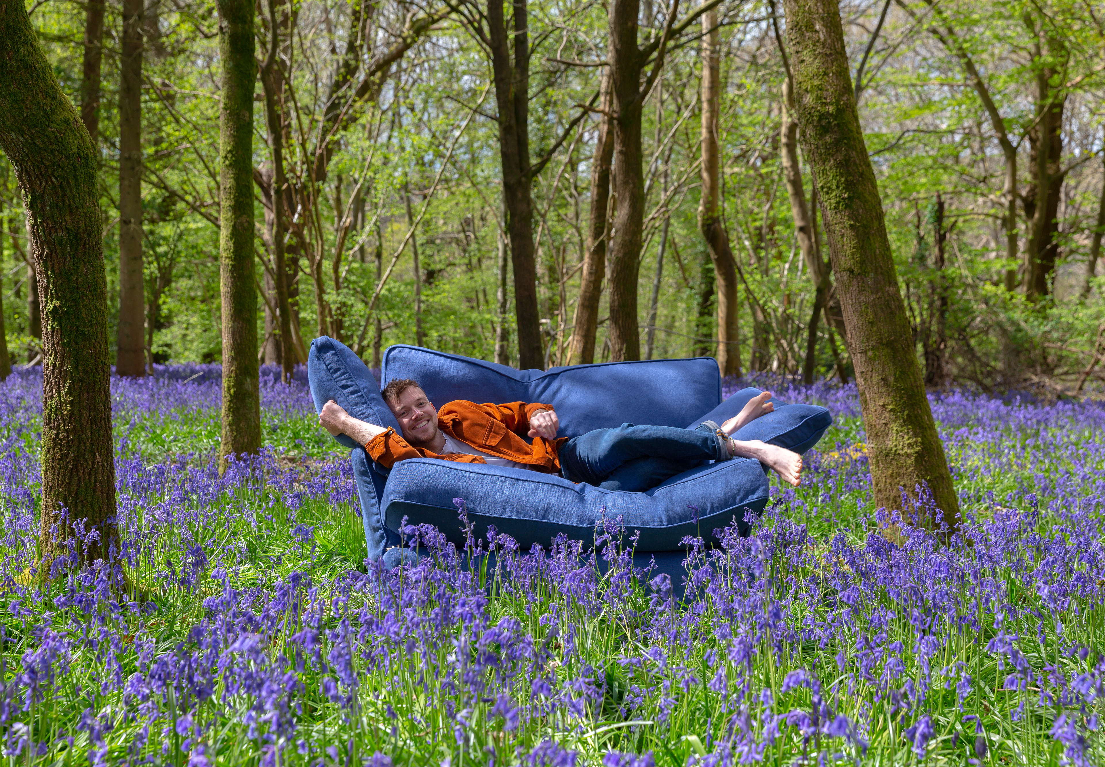 Sapphire 100% Linen - Otter Box Edge Love Seat