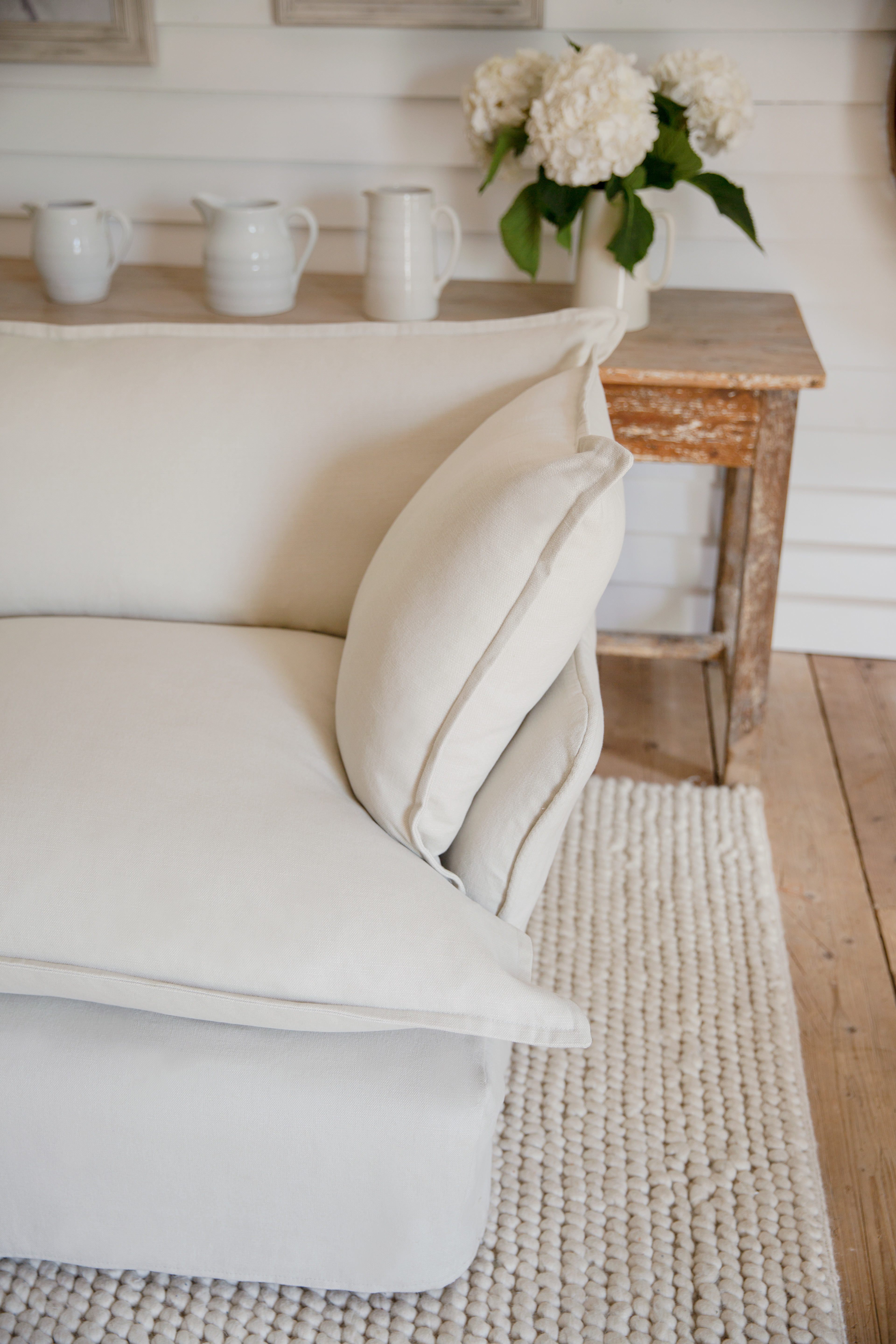Barley Natural Brushed Cotton - Song Short Pillow Edge Sofa