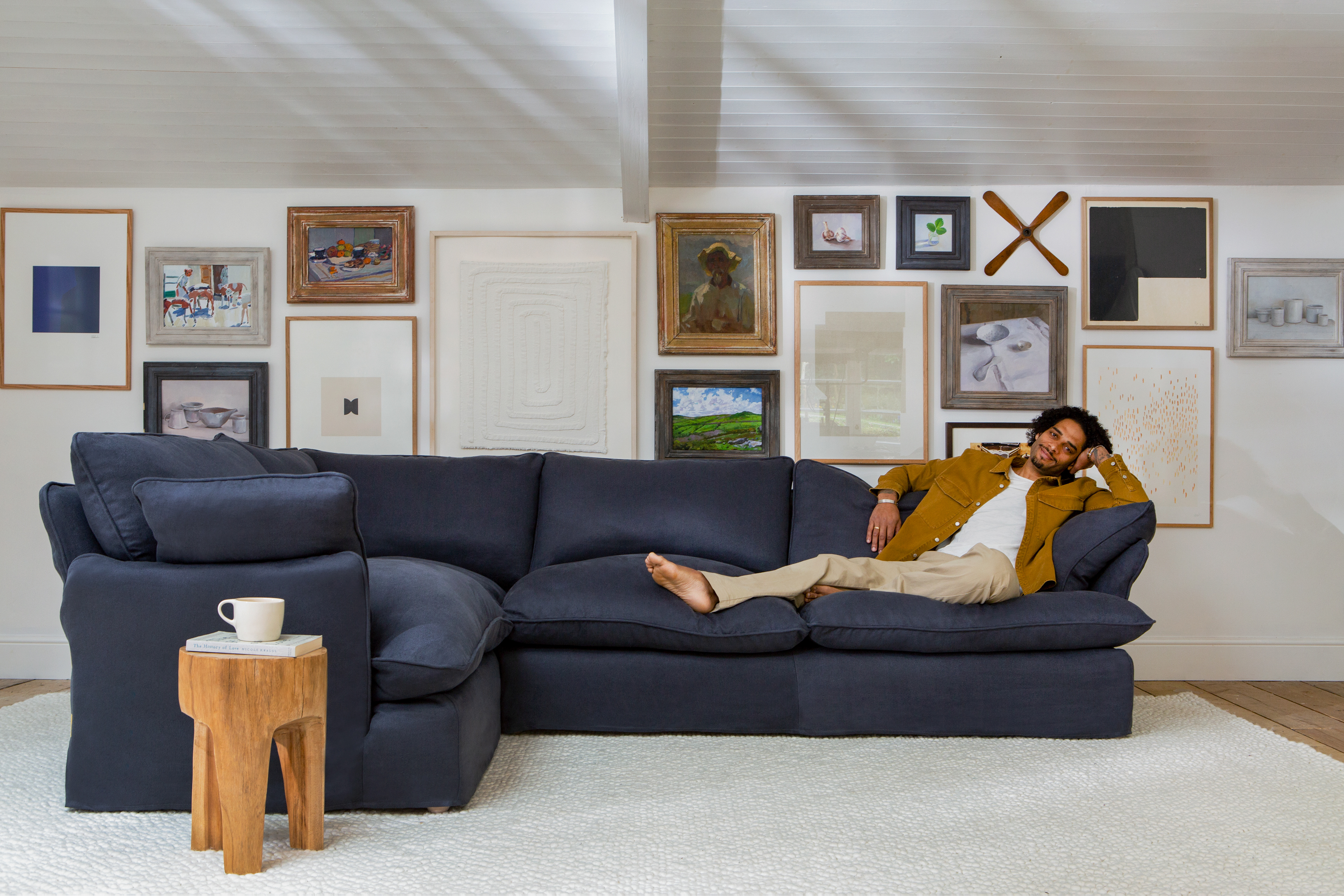 Hawk's Eye 100% Linen - Marnie Piped Edge 2x3 Corner Sofa