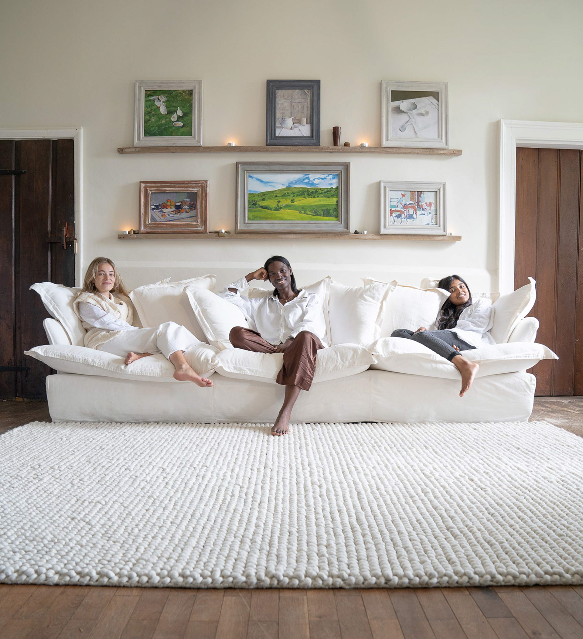 Customer Own Fabric - Song Pillow Edge Large Sofa